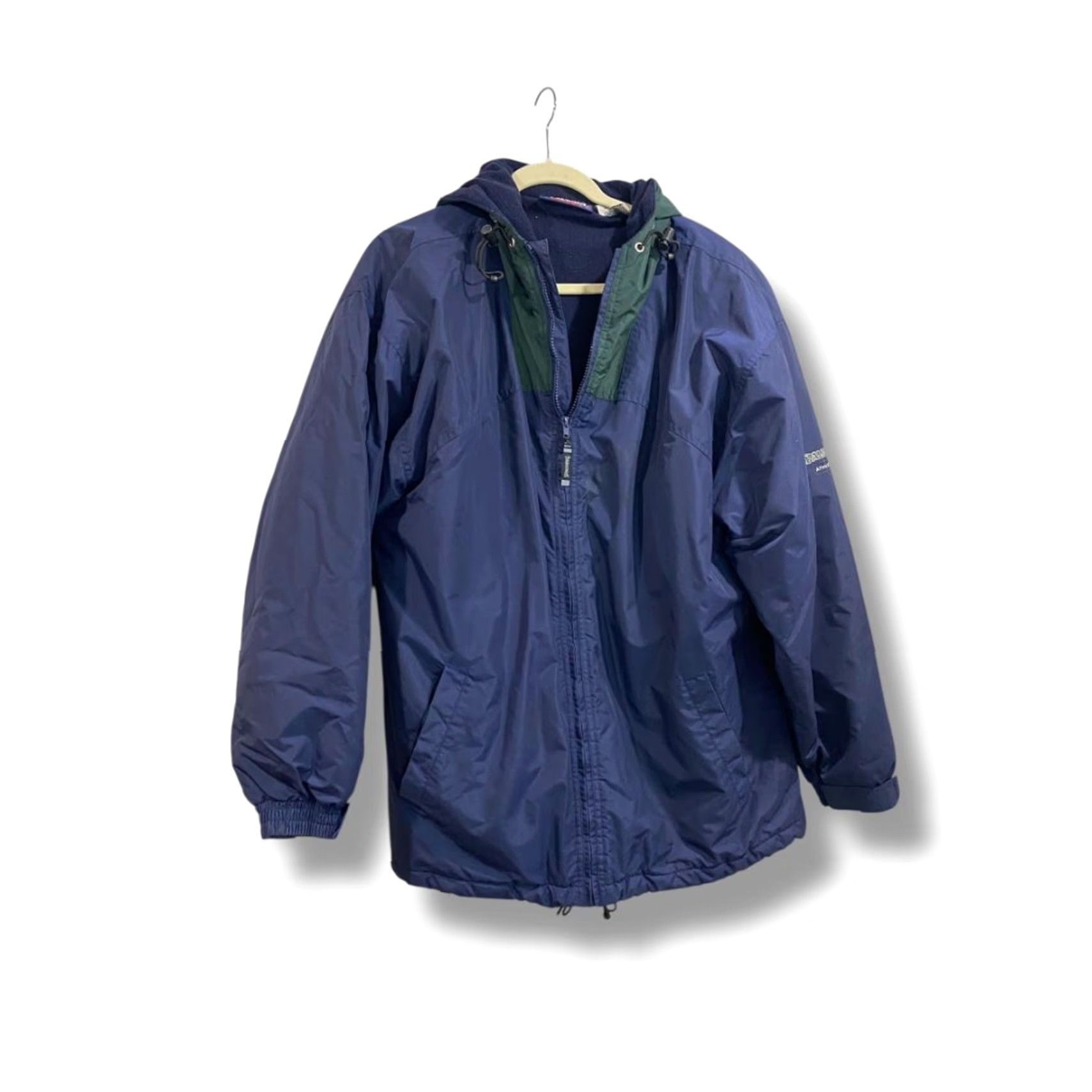 Spalding VINTAGE Spalding Athletic Coat Hoodie Full Zip Mens L Blue Green Nylon Windbreaker 100% Polyester Size US L / EU 52-54 / 3 - 2 Thumbnail