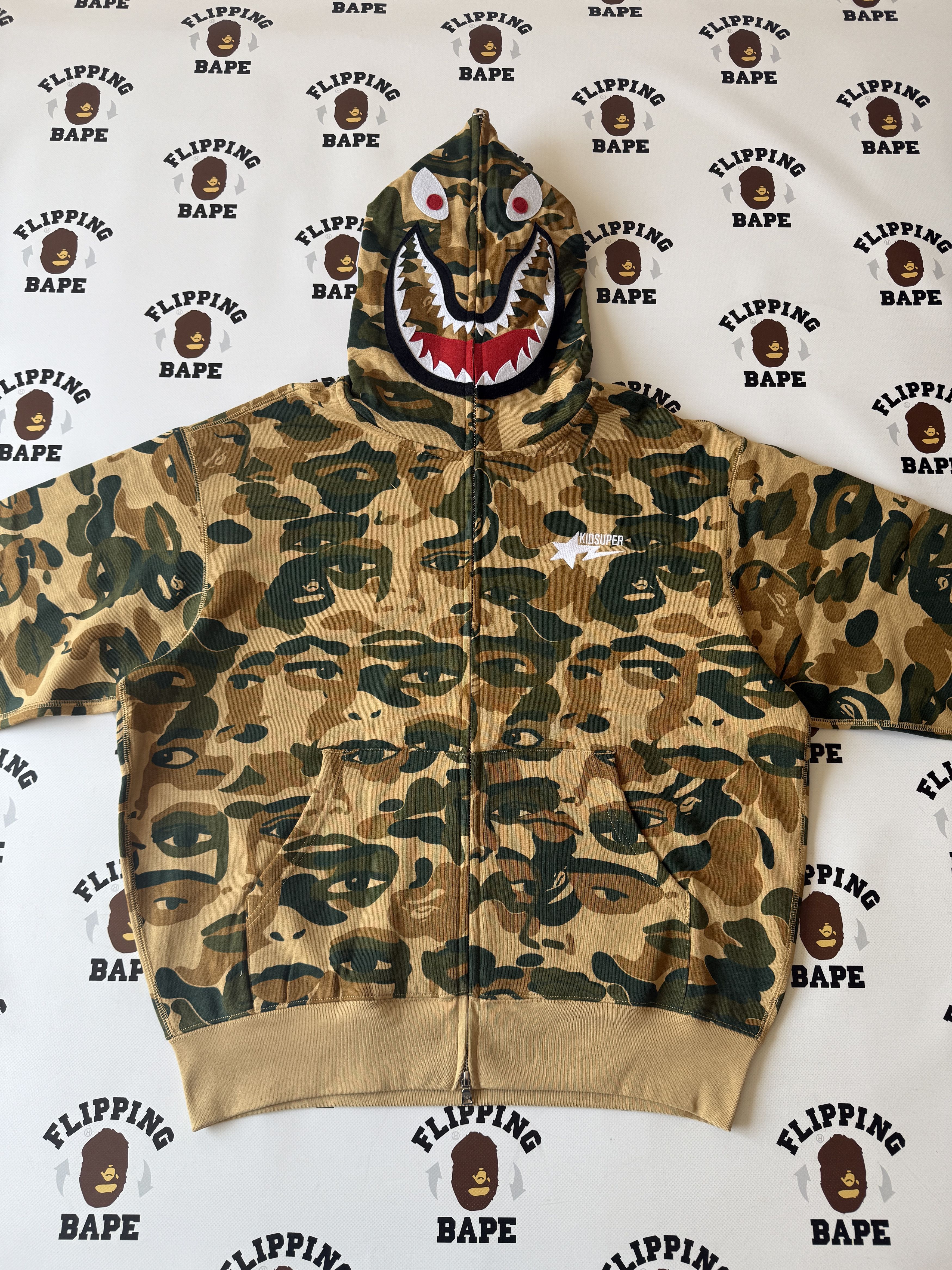 Bape × KidSuper BAPE X KIDSUPER CAMO SHARK FULL ZIP HOODIE Size US M / EU 48-50 / 2 - 9 Thumbnail