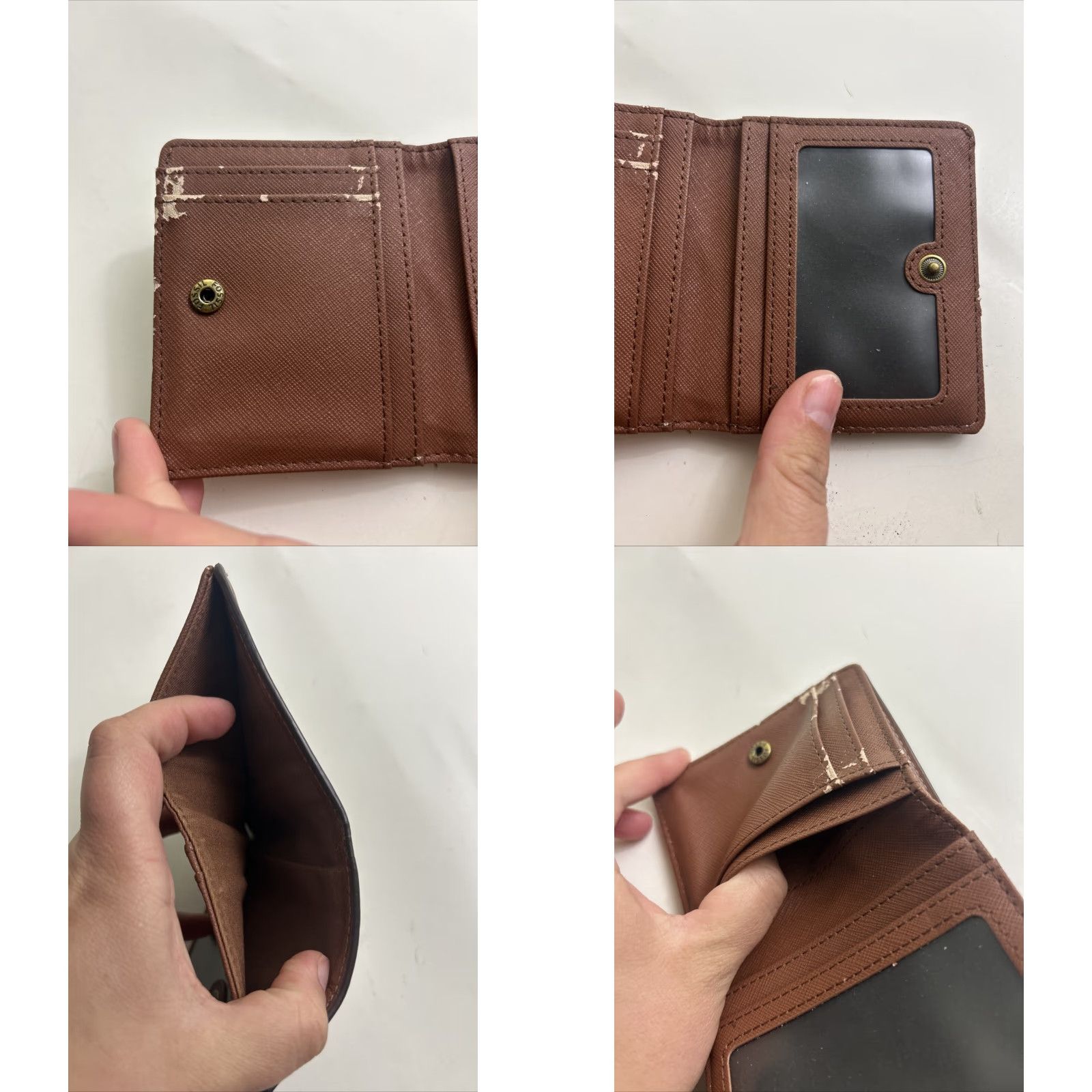 Fossil Fossil Wallet Small Brown Womens Bifold Coin Purse 4x3.5x.5 Peeling Size ONE SIZE - 9 Thumbnail