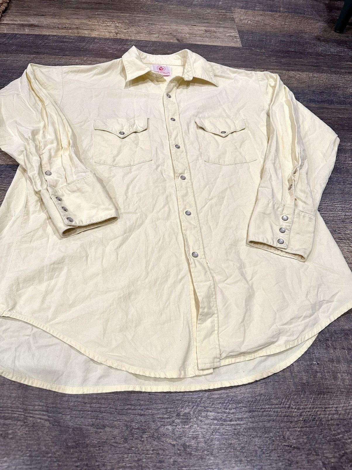 Cowboy Equipment × Rodeo × Wrangler Vintage Yellow Cream Pearl Snap ...