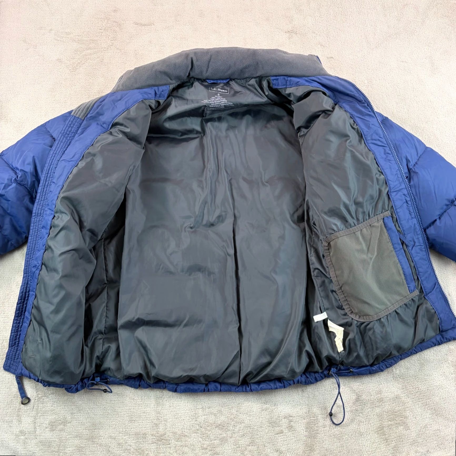 VINTAGE LL BEAN 850 DOWN PUFFER JACKET Blue Men S Full Zip Pockets 