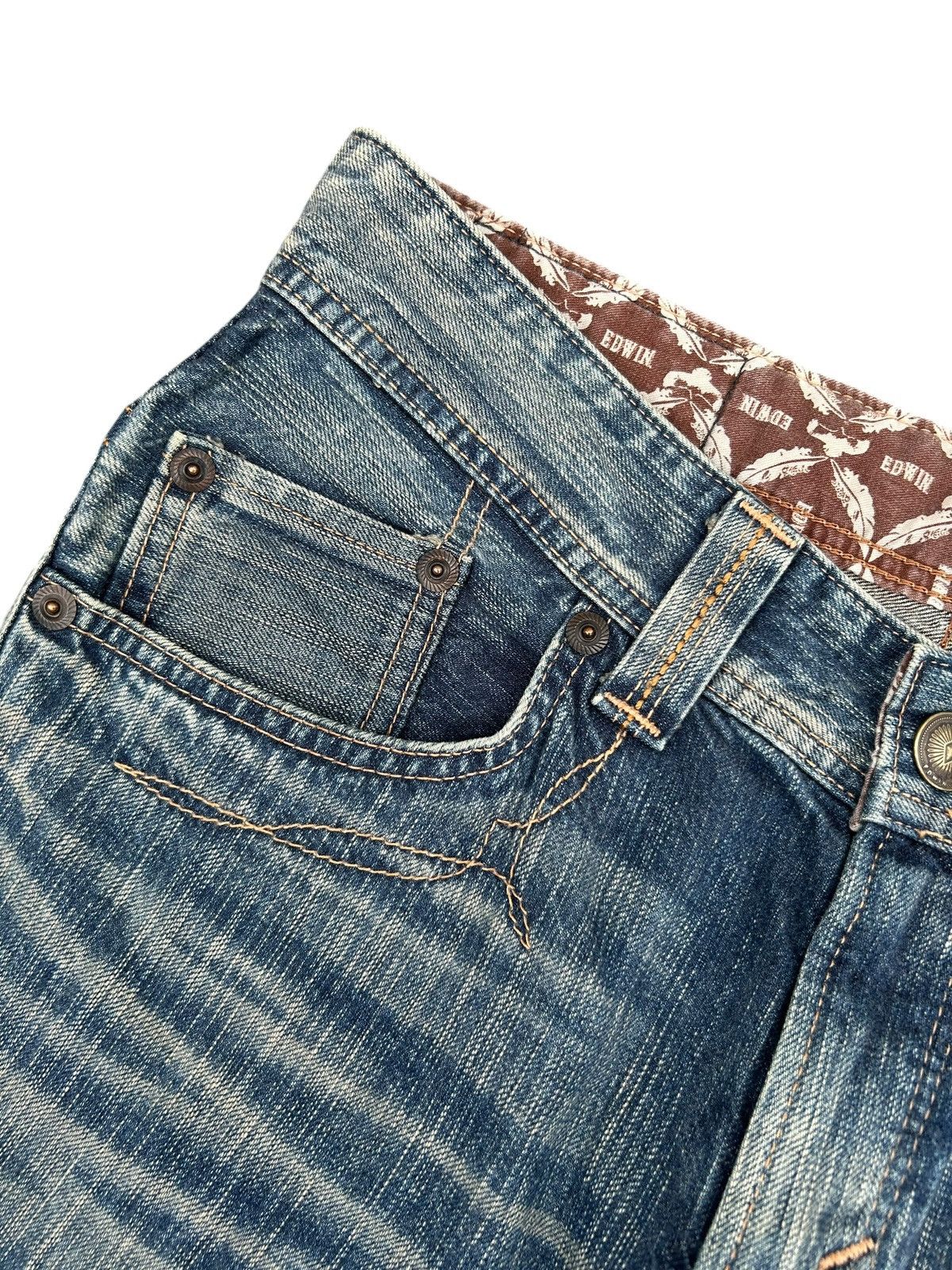 Kapital FLARE EDWIN XVS NAVAJO HIPPIES STYLE FADED & RUSTY DENIM Size US 33 - 6 Thumbnail