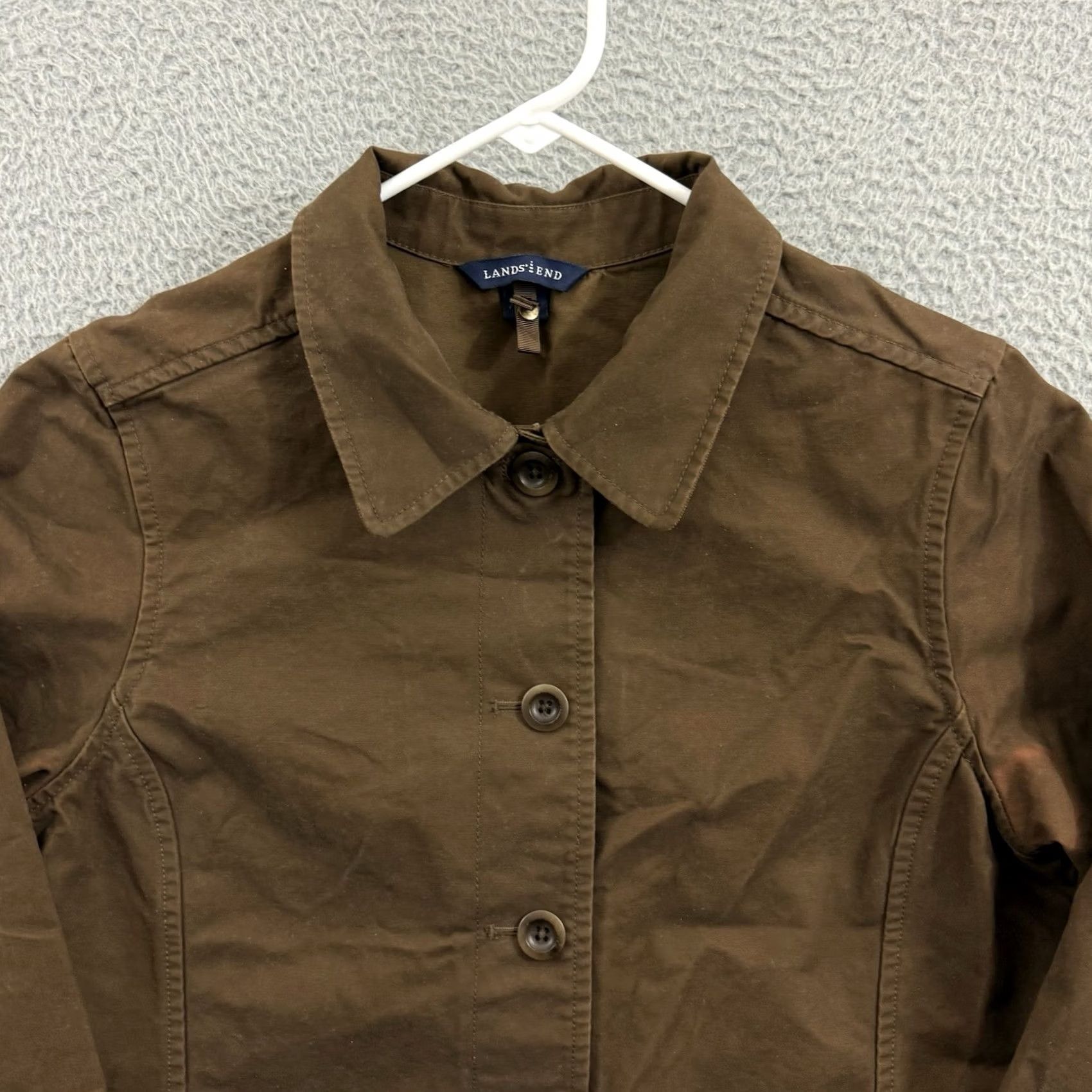 Lands' End Lands' End Jacket Womens Small Brown Waxed Chore Utility Button Outdoor Barn Size S / US 4 / IT 40 - 3 Thumbnail