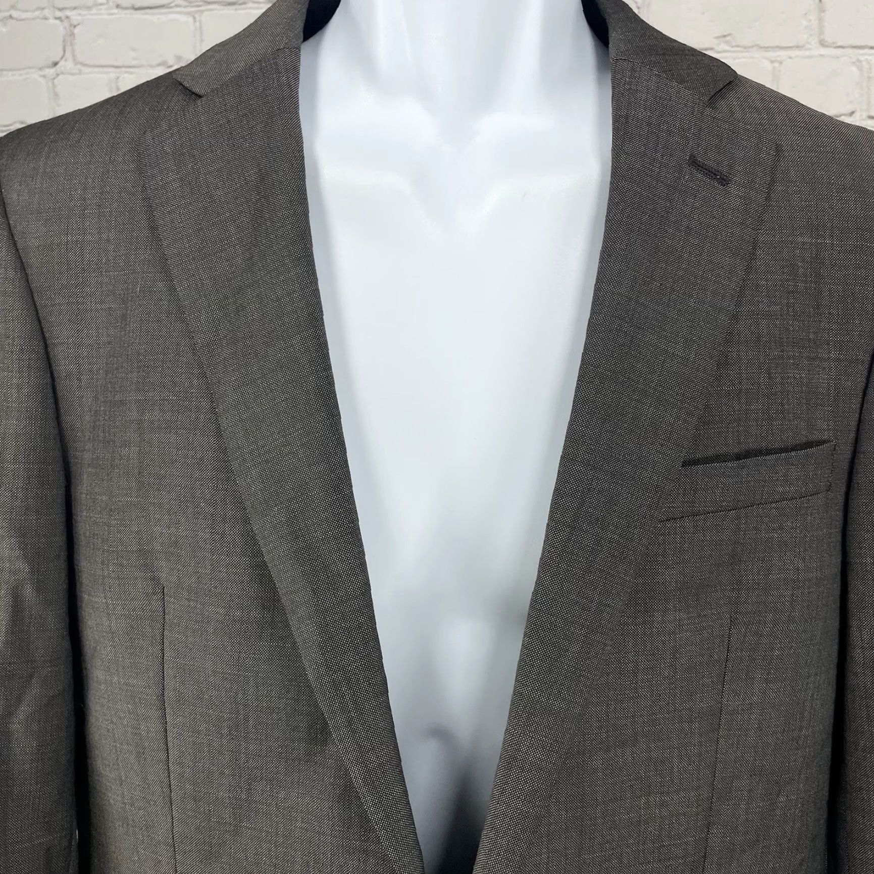 Calvin Klein Calvin Klein Brown Wool Extreme Slim Fit 2 Button Sport Coat Blazer Size 38L Size 38R - 6 Thumbnail