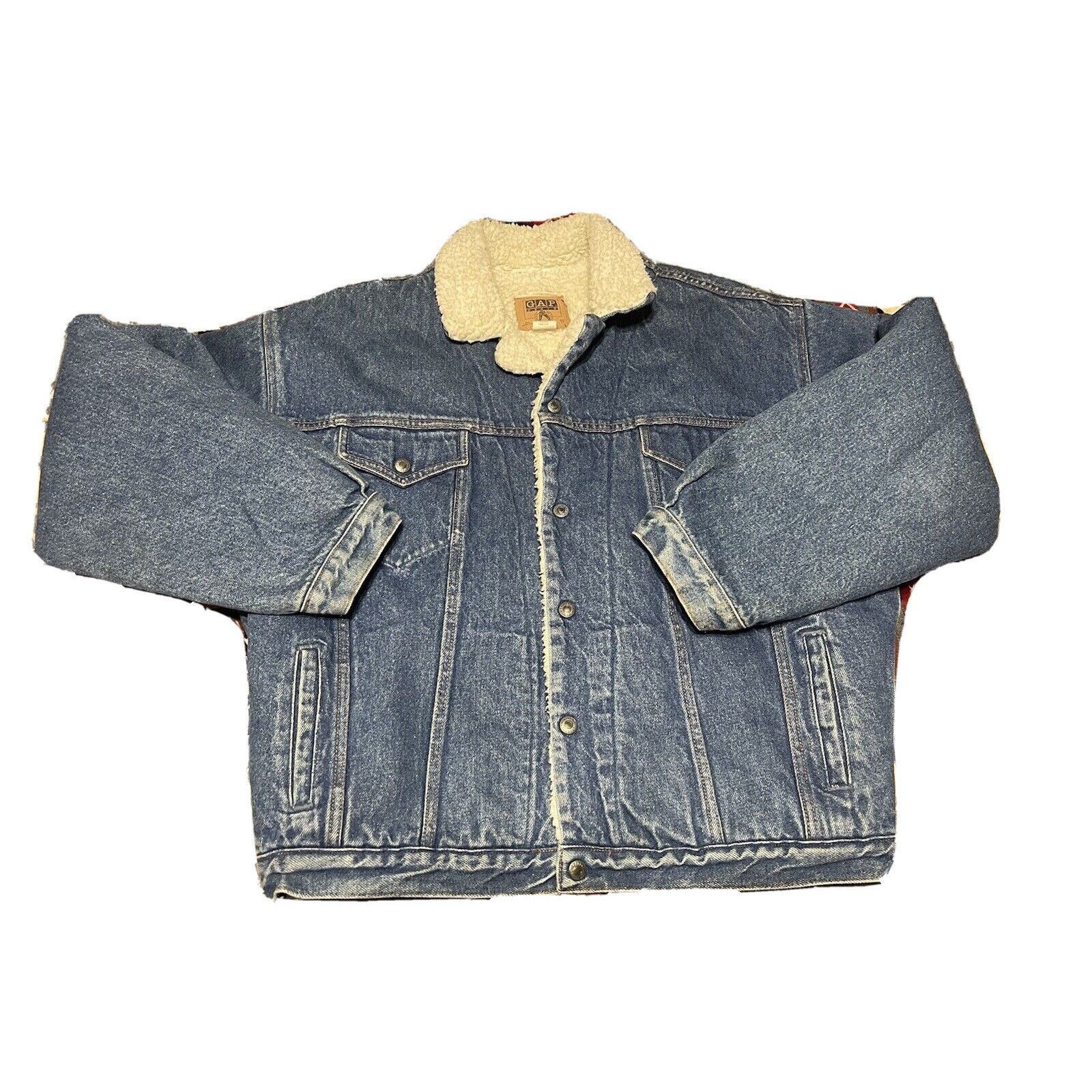 Gap Vintage Unisex GAP Sherpa Lined Denim Trucker Jacket Coat L Size US L / EU 52-54 / 3 - 5 Thumbnail