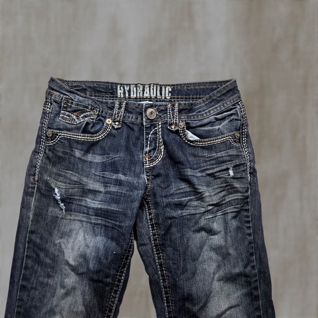 Denime HYDRAULIC Jeans Women's 7/8 Straight Denim Pants Blue Low Rise 29in Waist Cotton Polyester Spandex Pockets Button Zipper 8 Regular Adult Woman's Size 30" / US 8 / IT 44 - 1 Thumbnail
