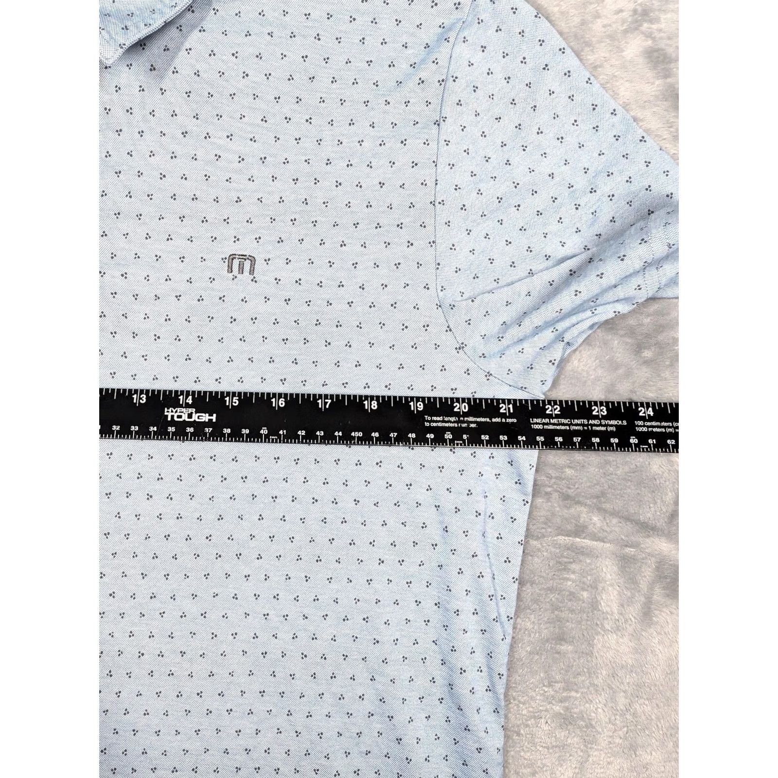 TravisMathew TravisMathew Polo Shirt Mens Large Light Blue Microprint Pima Cotton Blend Golf Casual Short Sleeve Size US L / EU 52-54 / 3 - 3 Thumbnail