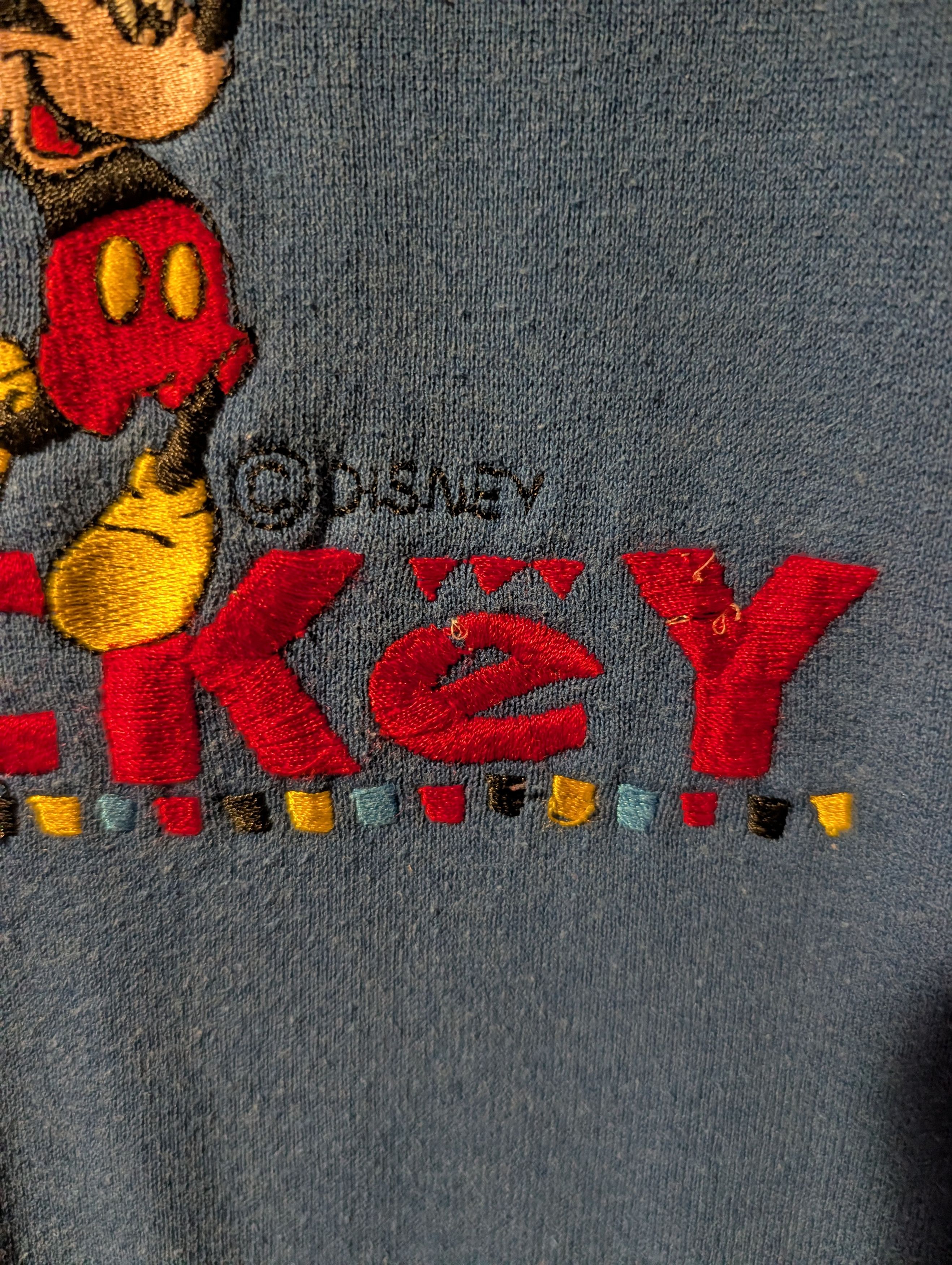 Disney Vintage Disney Mickey Mouse Embroidered Sweatshirt Blue 90s Size US M / EU 48-50 / 2 - 3 Thumbnail