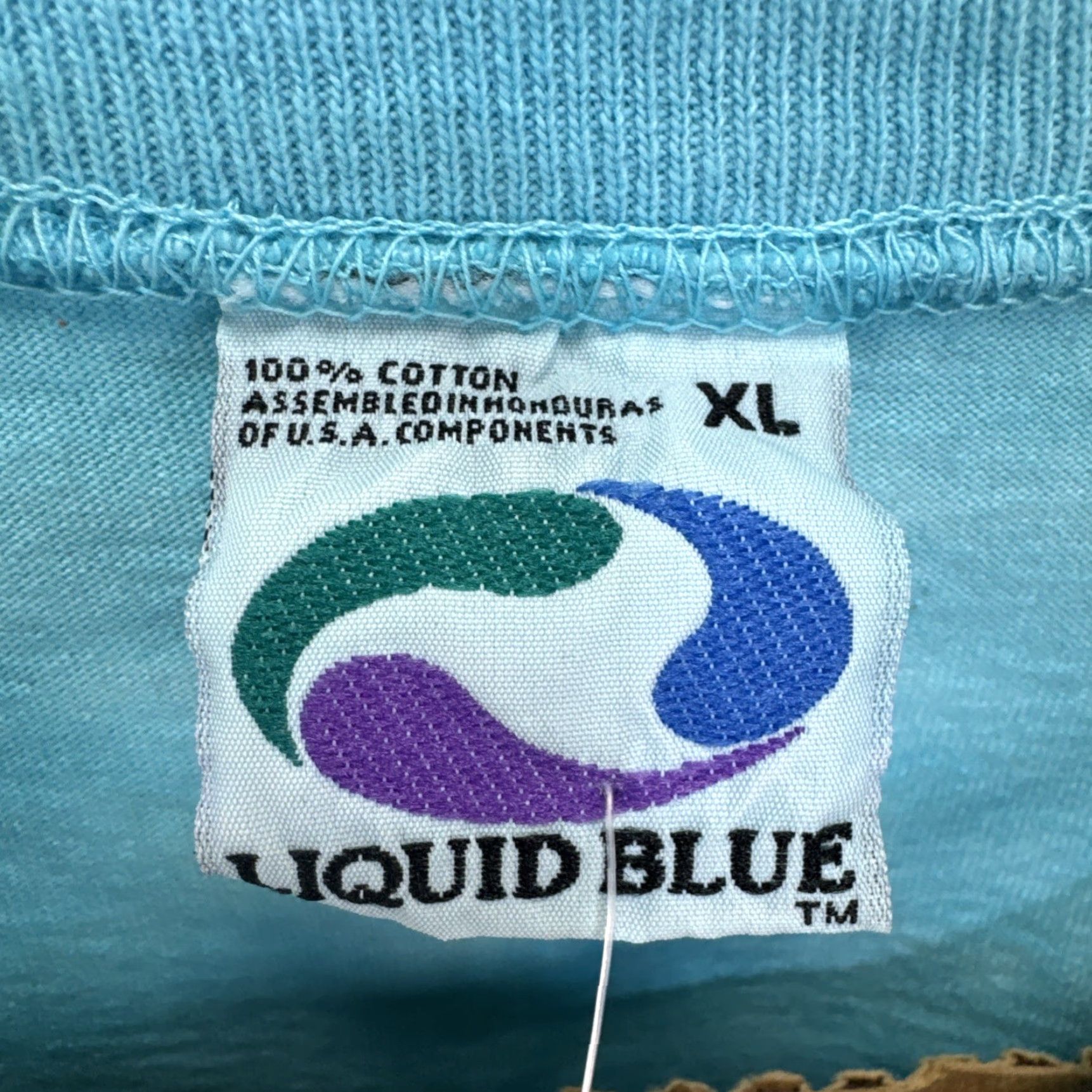 Liquid Blue VINTAGE Liquid Blue Great White Jaws SHARK BITE Ocean T-SHIRT Tie Dye XL Unisex 1990s Graphic Tee Blue/Nautical Mens Womens Size US XL / EU 56 / 4 - 2 Thumbnail