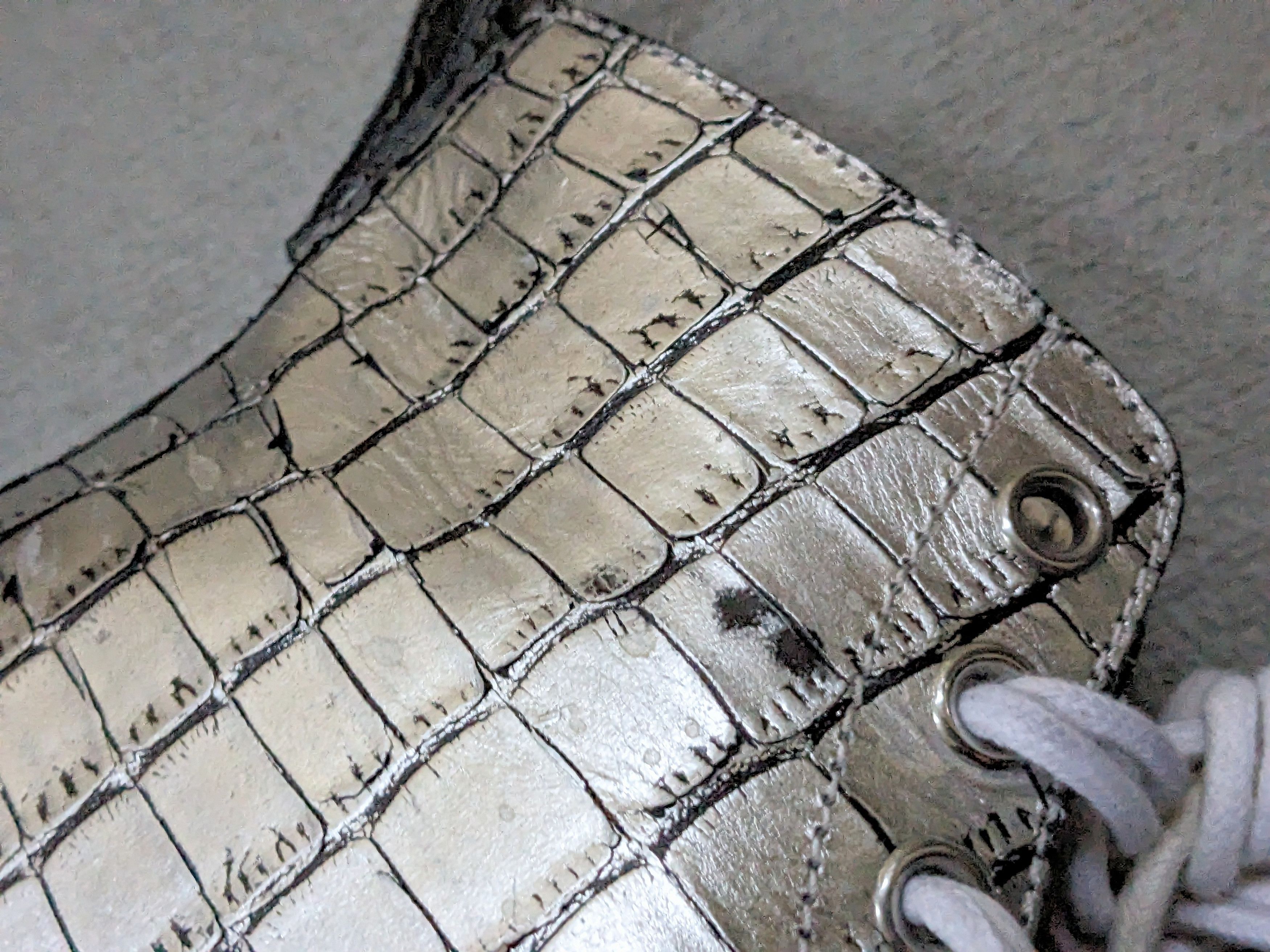 Giuseppe Zanotti Giuseppe Zanotti Sneakers Silver Crocodile Embossed High Top Size US 10 / EU 43 - 10 Thumbnail