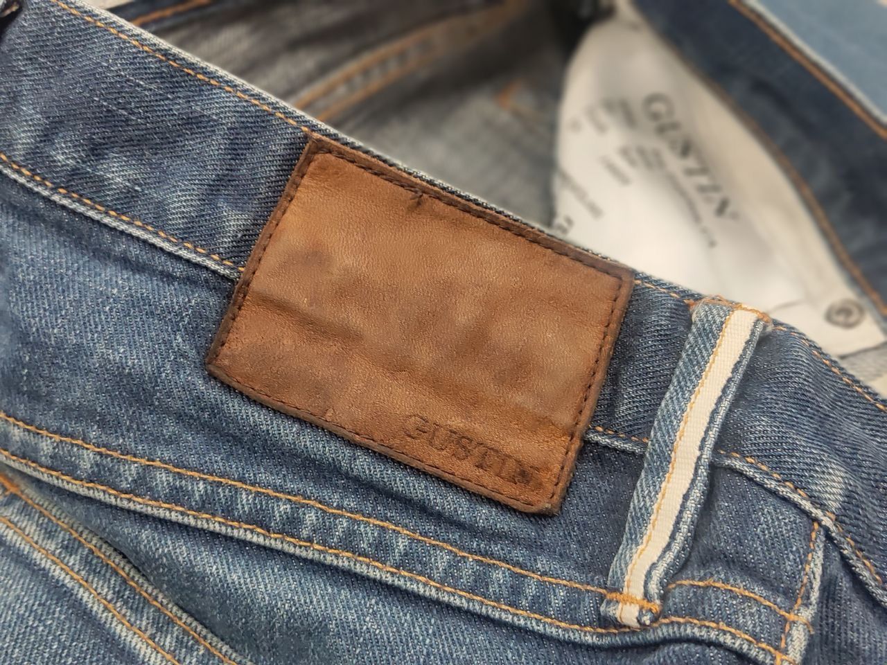 Gustin Gustin Selvedge Raw Blue Faded denim Slim Fit Jeans Size US 32 / EU 48 - 15 Thumbnail