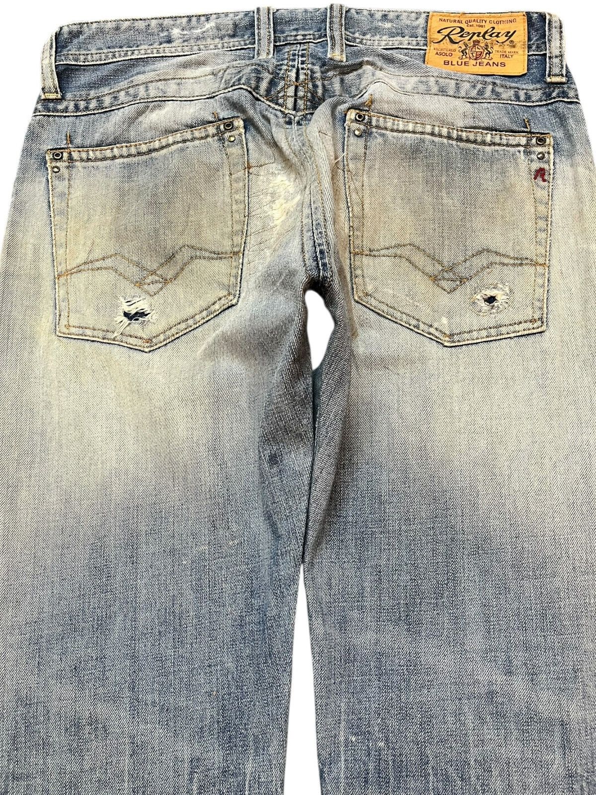 Replay Vintage Replay Newdoc Ripped Patches Distressed Denim Size US 33 - 6 Thumbnail