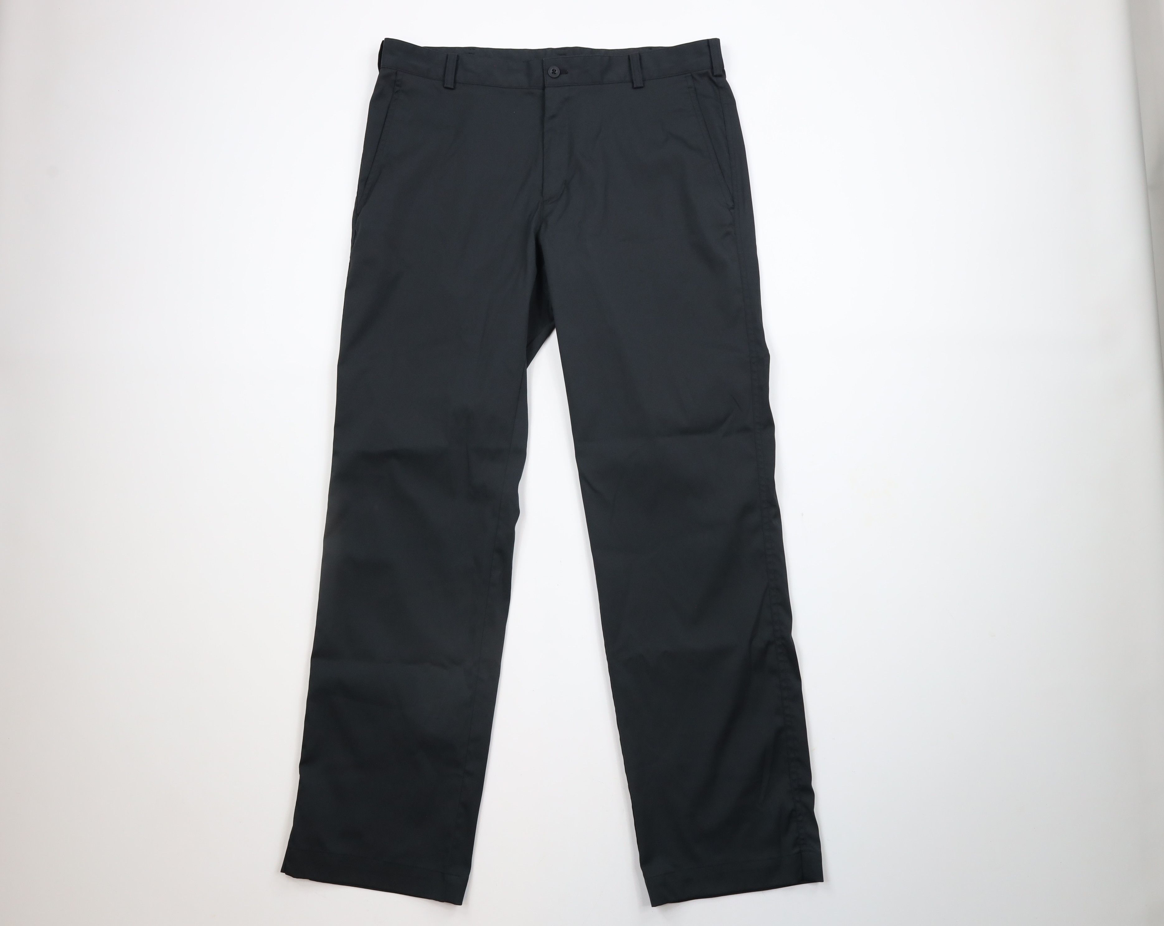 Nike × Vintage Nike Golf Mini Swoosh Flat Front Tech Chino Pants Black Size US 34 / EU 50 - 1 Thumbnail