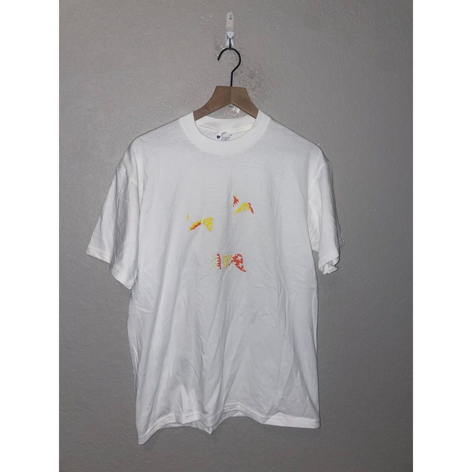 Jerzees Vintage Horse Shirt Misprint White Tee Medium 90s Test Print Size US M / EU 48-50 / 2 - 1 Thumbnail