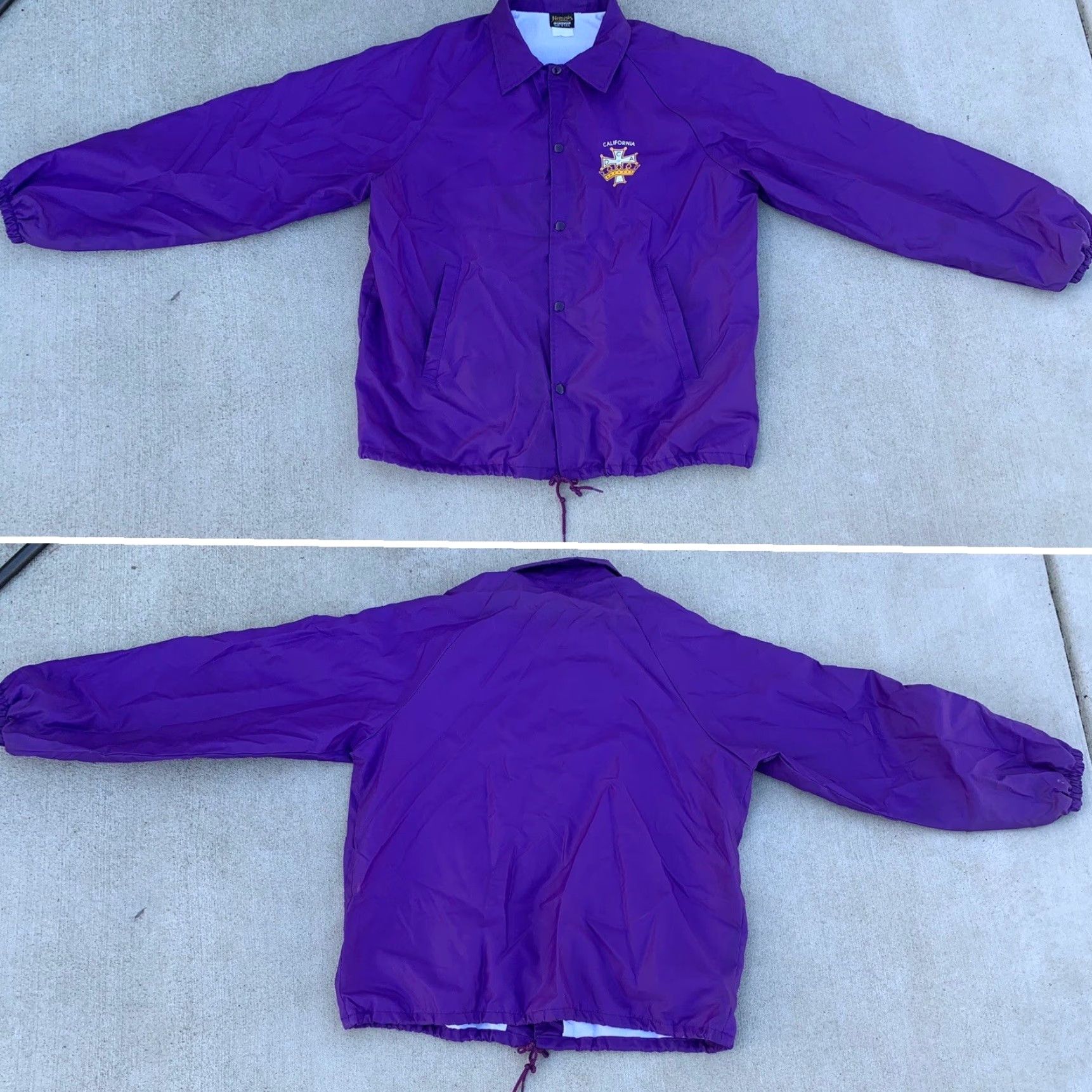 Vintage VINTAGE Nemesis Sportswear California C D of A Windbreaker Jacket Men XL/XXL Purple Windbreaker 80s Retro Catholic Daughters America Baja California Size US XL / EU 56 / 4 - 2 Thumbnail