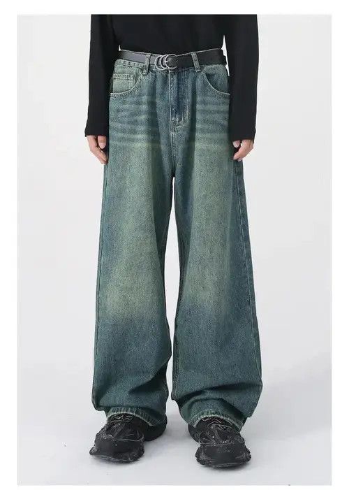 Japanese Brand Y2K Green Streetwear Baggy Jeans Size US 32 / EU 48 - 1 Thumbnail