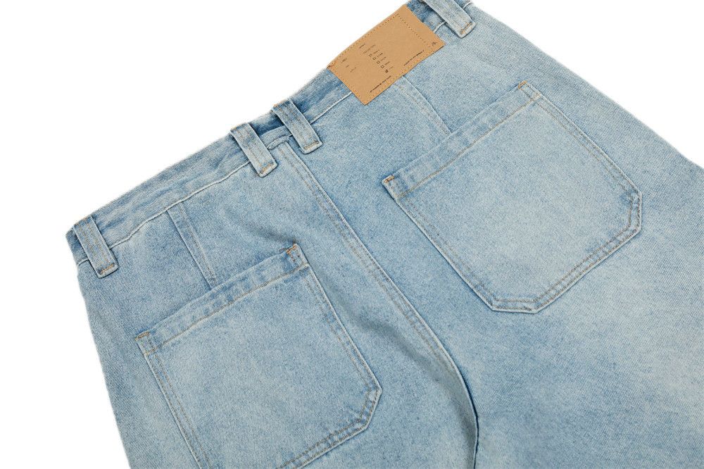 Vintage Punk washed men's distressed straight-leg work jeans Size US 32 / EU 48 - 5 Thumbnail