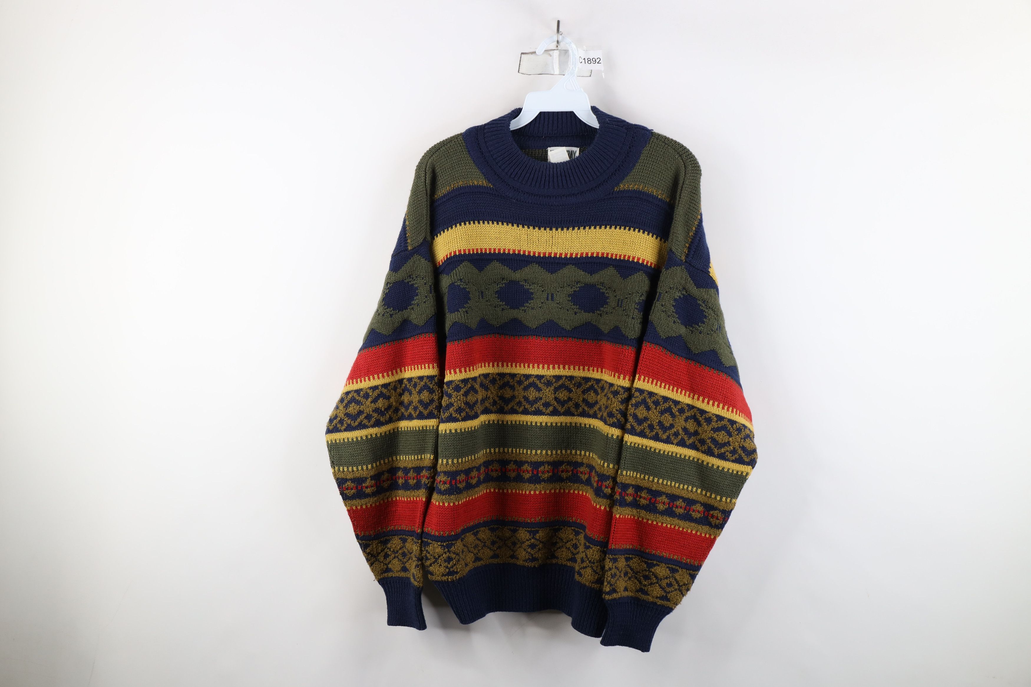 Vintage Vintage 90s Streetwear Fair Isle Wool Blend Knit Sweater Size US S / EU 44-46 / 1 - 1 Thumbnail