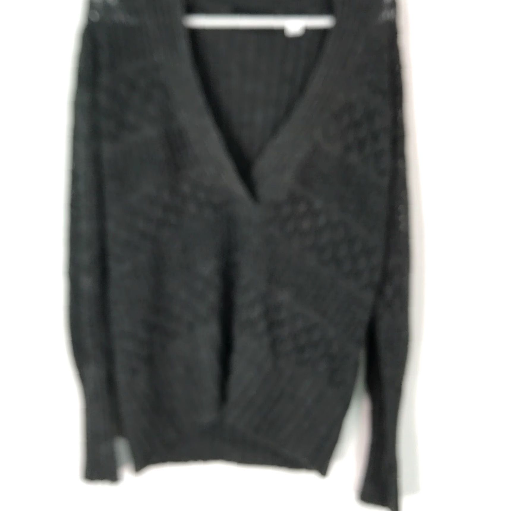 Vintage Axcess Womens V Neck Long Sleeves Crochet Pullover Black Knit Sweater XL Size XL / US 12-14 / IT 48-50 - 2 Thumbnail
