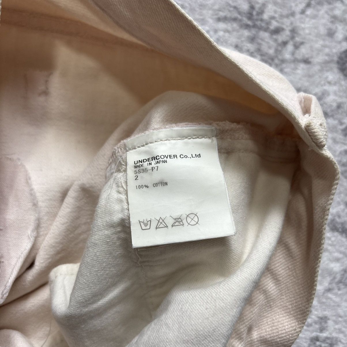 Undercover Undercover SS05 68 Green Yarn Vampire Jeans White | Size 2 Size US 27 - 11 Thumbnail