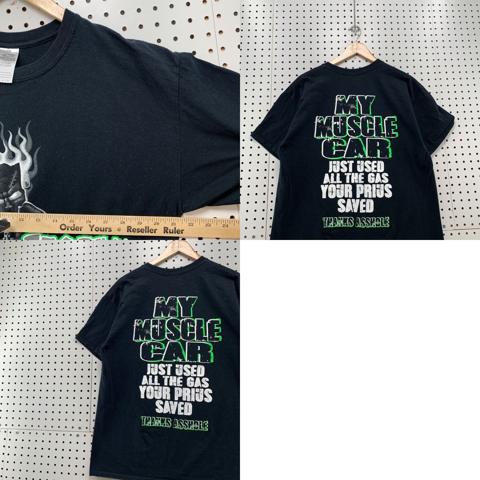 Gildan Race Ugly Shirt Funny Prius Quote Black Green Flames Mens Large 21.5x28 Adult Large Black Green Flames Prius Joke Quote T-Shirt Nike? Size US L / EU 52-54 / 3 - 9 Thumbnail