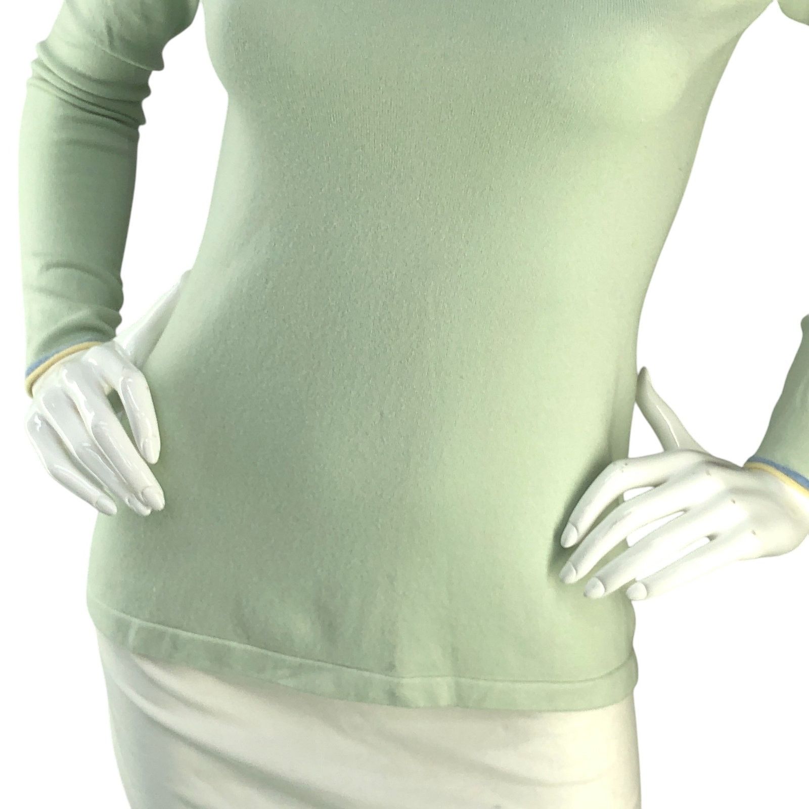 J.McLaughlin J McLaughlin Size XS Sweater Tight Knit Long Sleeve Green Size XS / US 0-2 / IT 36-38 - 3 Thumbnail