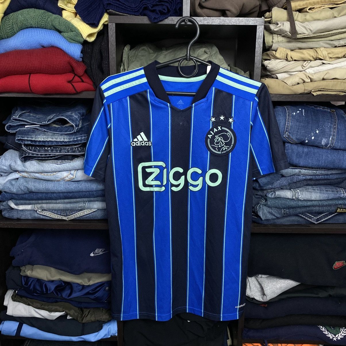 Adidas Mens Adidas FC Ajax 2021 Blue soccer player jersey size XS Size US XS / EU 42 / 0 - 1 Thumbnail
