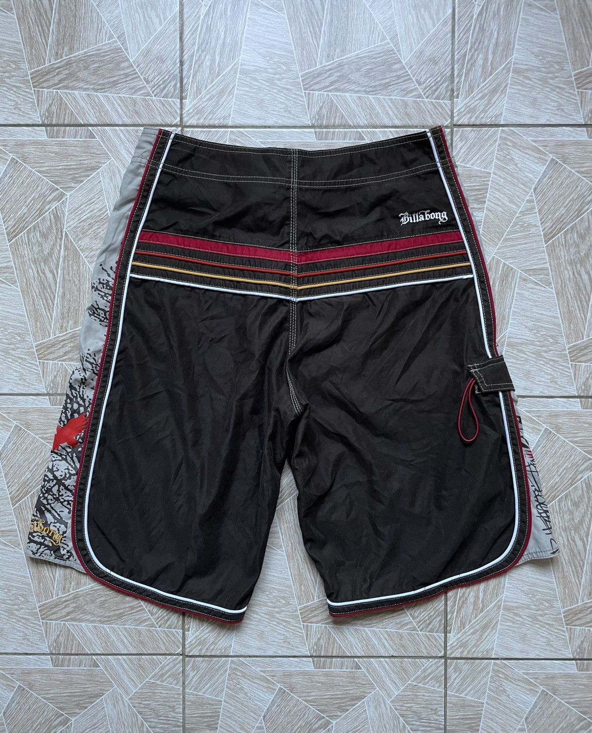 Billabong Rare Vintage Y2K Billabong Bird Logo Skate Surf Brown Shorts Size US 32 / EU 48 - 7 Thumbnail