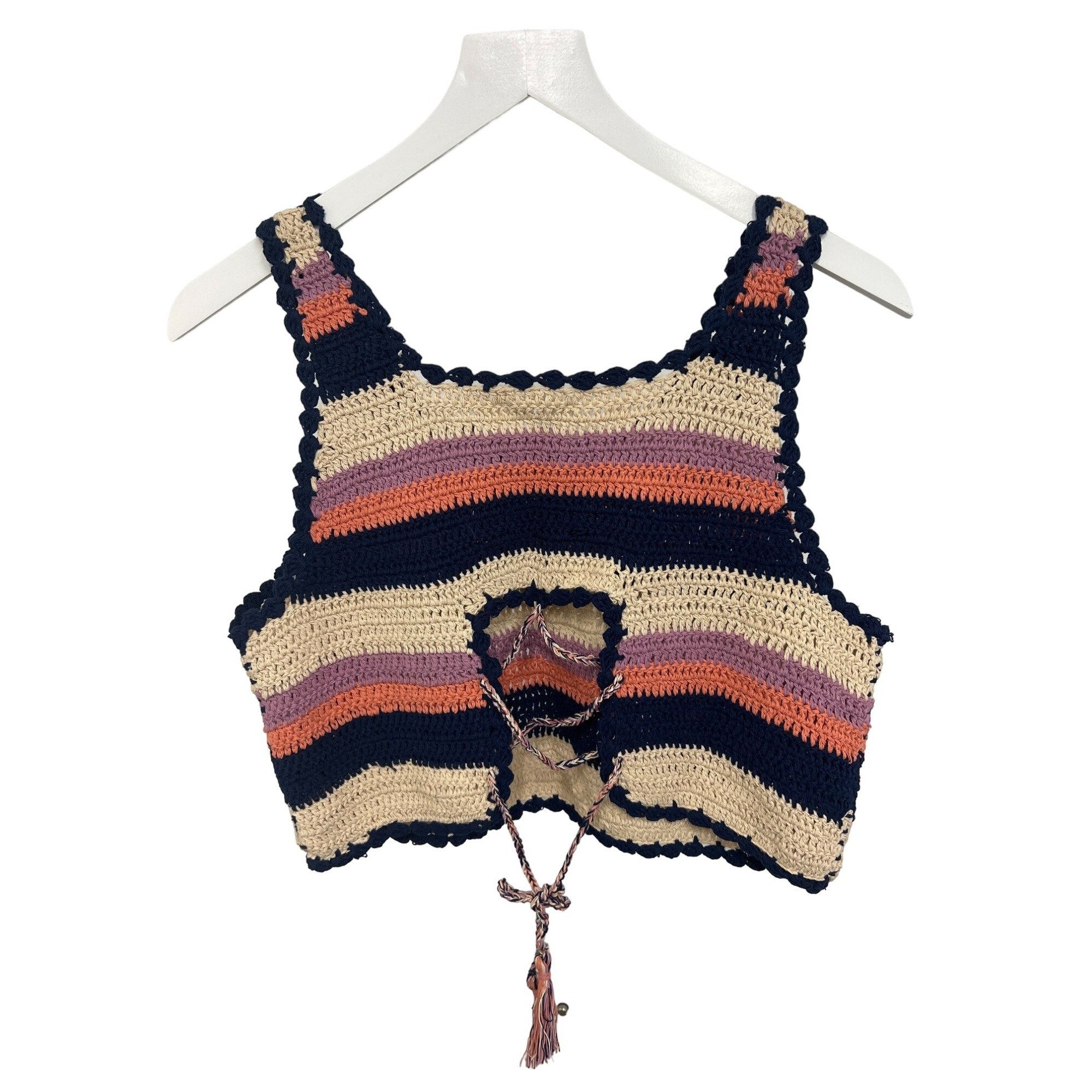Anthropologie Maeve Crochet Cropped Top With Open Back Tie Detail Size S / US 4 / IT 40 - 5 Thumbnail