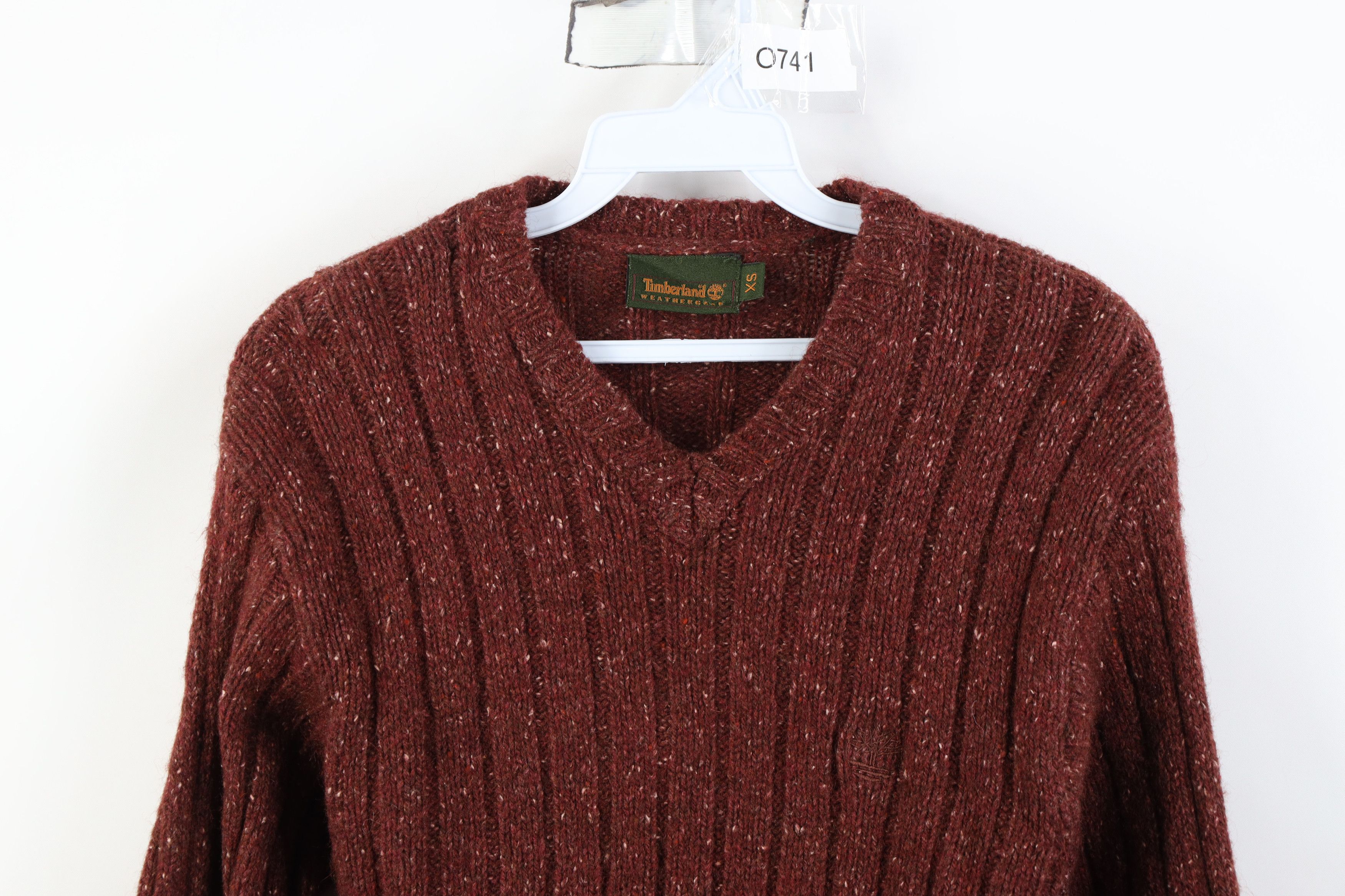 Timberland Vintage 90s Timberland Wool Blend Ribbed Knit Sweater Red Size US XS / EU 42 / 0 - 2 Thumbnail
