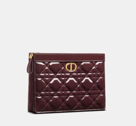 Dior o1w1db11024 Size: OS / Caro Zipped Pouch in Amaranth Size ONE SIZE - 1 Thumbnail
