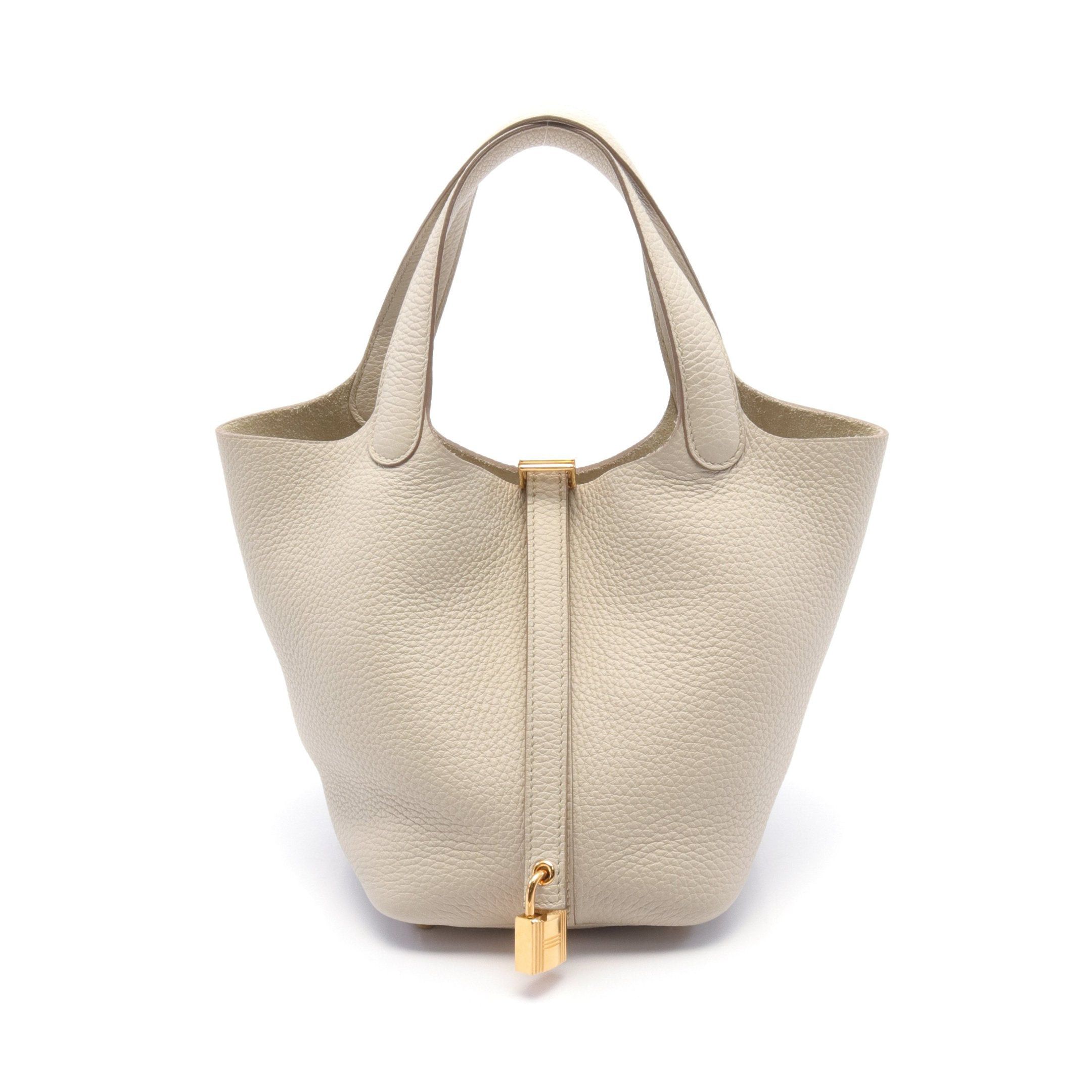 Hermes Hermes Picotan Lock Pm Betton Handbag Clemence Leather Ivory Gold Hardware U Stamp Size ONE SIZE - 1 Thumbnail