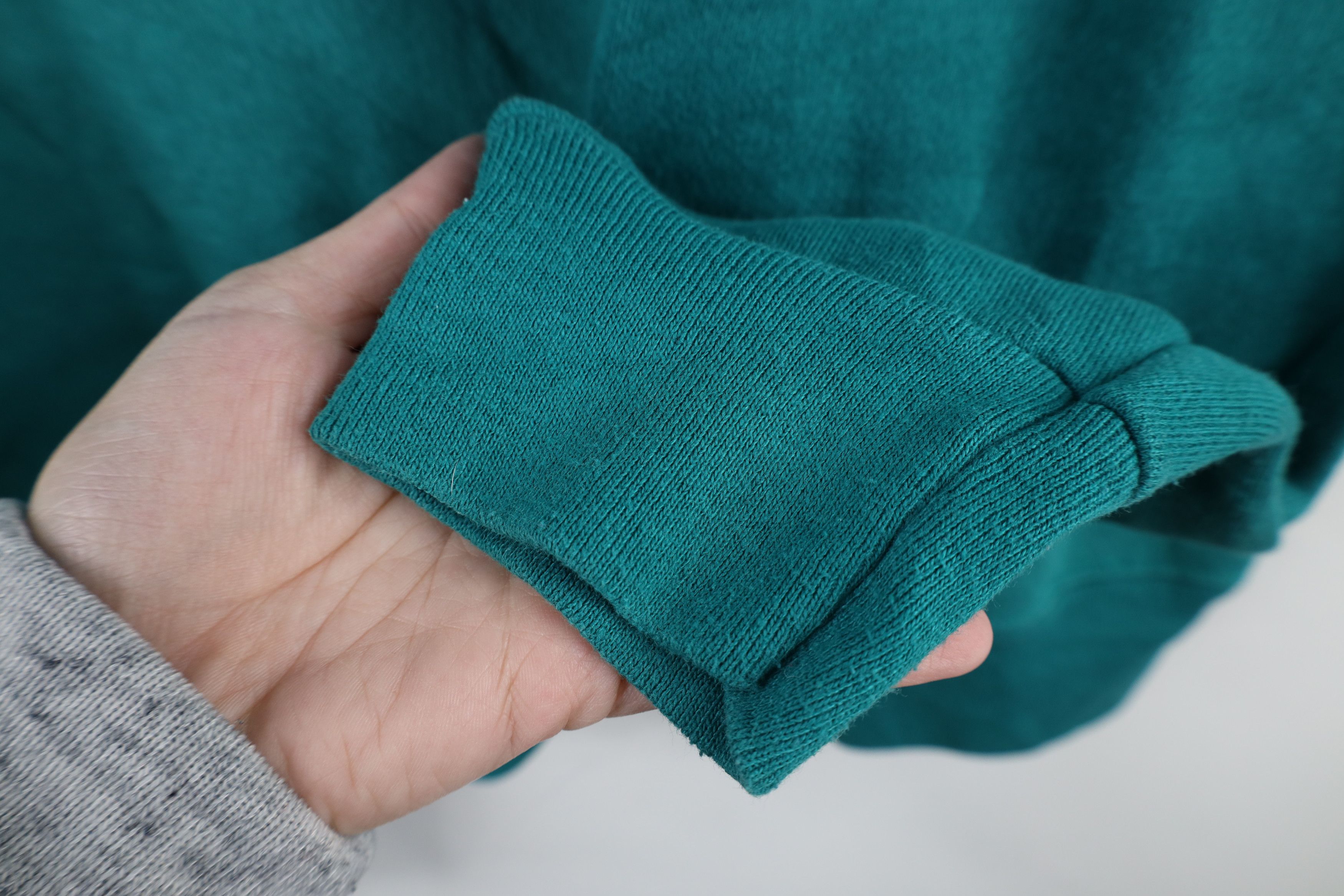 Vintage Vintage 90s Streetwear Heavy Turtleneck Sweatshirt Teal USA Size US XL / EU 56 / 4 - 4 Thumbnail