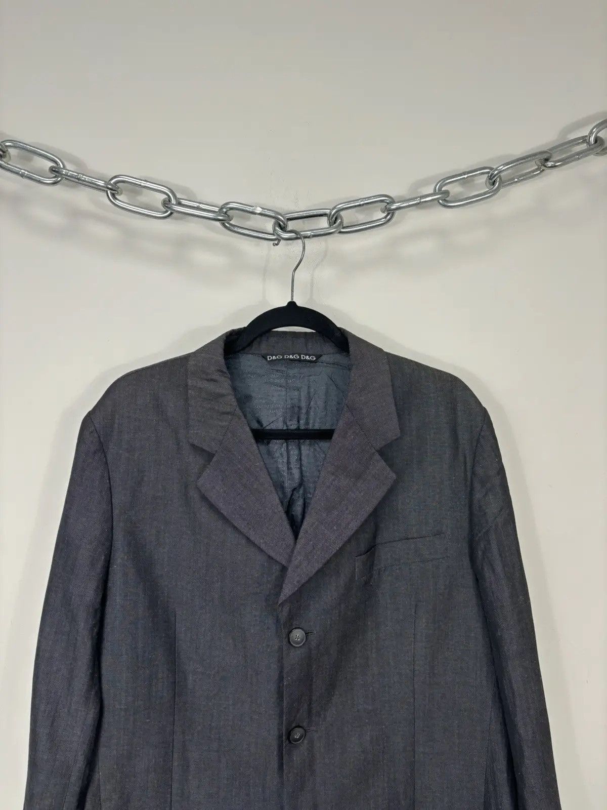 Dolce & Gabbana × Vintage Vintage Dolce & Gabanna Men's Rare Linen Wool Blazer Jacket Size 44R - 4 Thumbnail