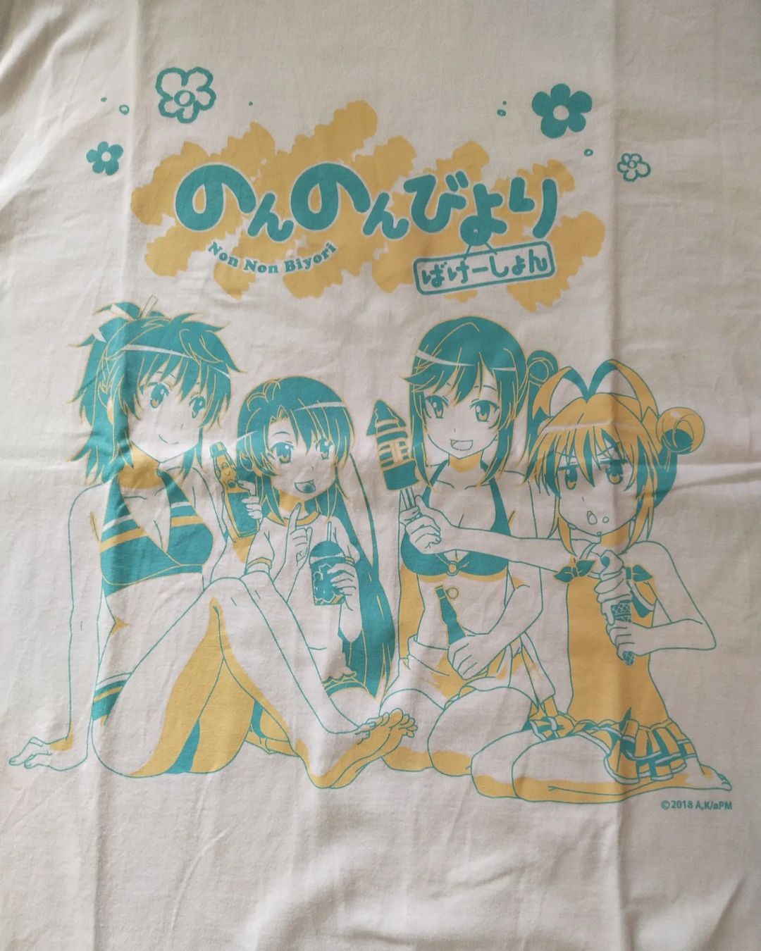 Anime × Japanese Brand Non Non Biyori Chara Full Graphic Anime Tees Size US M / EU 48-50 / 2 - 2 Thumbnail