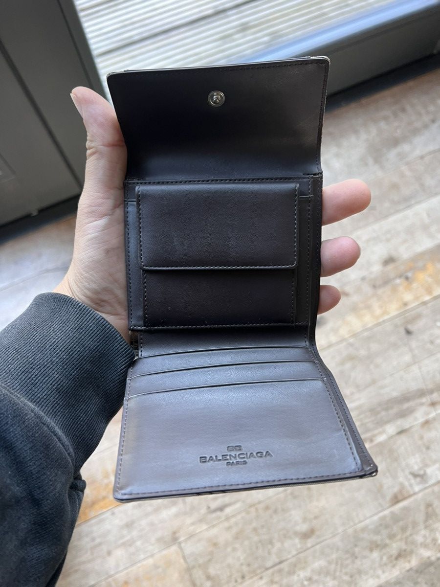 Balenciaga Balenciaga Brown Tri-fold Canvas Small Wallet Black Size ONE SIZE - 10 Thumbnail