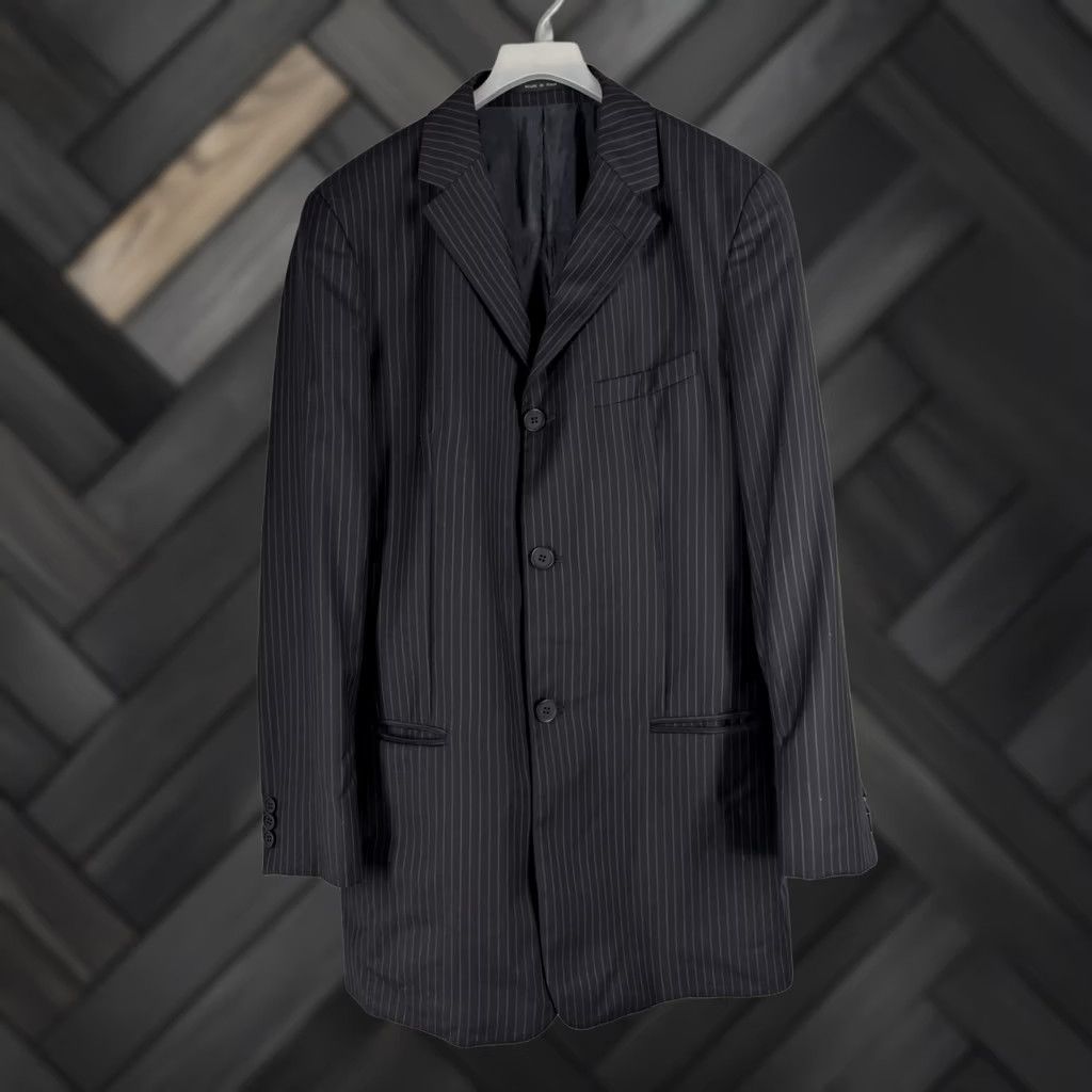 Emporio Armani VINTAGE Emporio Armani Pinstripe Blazer Jacket Men 40 Wool Navy Italy Y2K Formal/Business/Cocktail Size 40R - 1 Thumbnail
