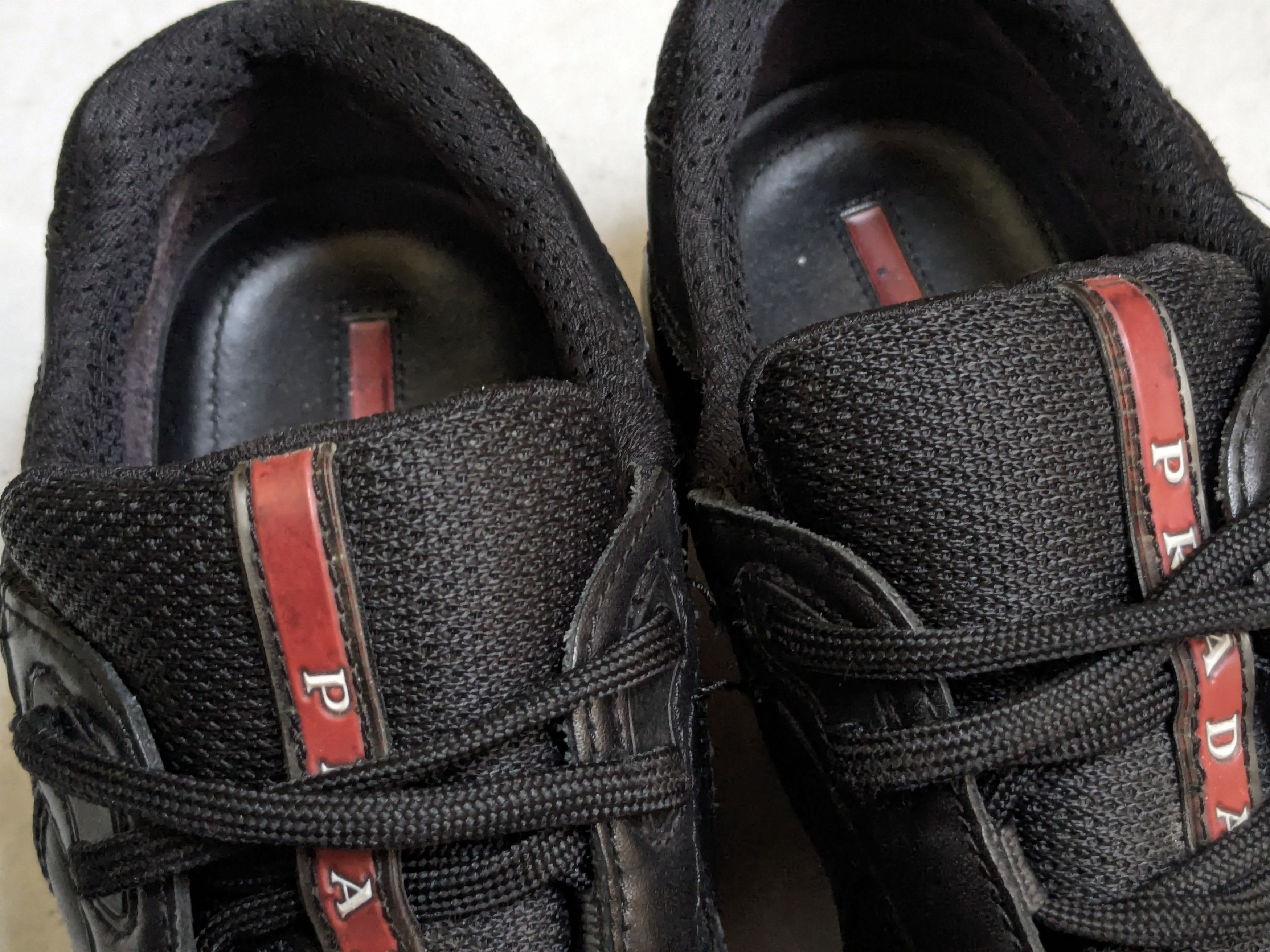 Prada Prada America's Cup Sneakers Black 9 Low Tops Leather Red Size US 9 / EU 42 - 3 Thumbnail