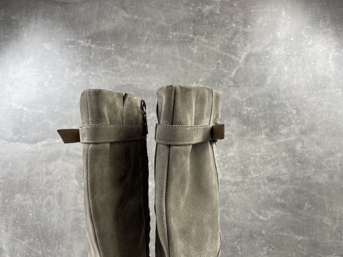 Santoni × Vintage Santoni Beige Half Brogue Suede Zip Belted Hight Boots Size US 9 / IT 39 - 8 Thumbnail