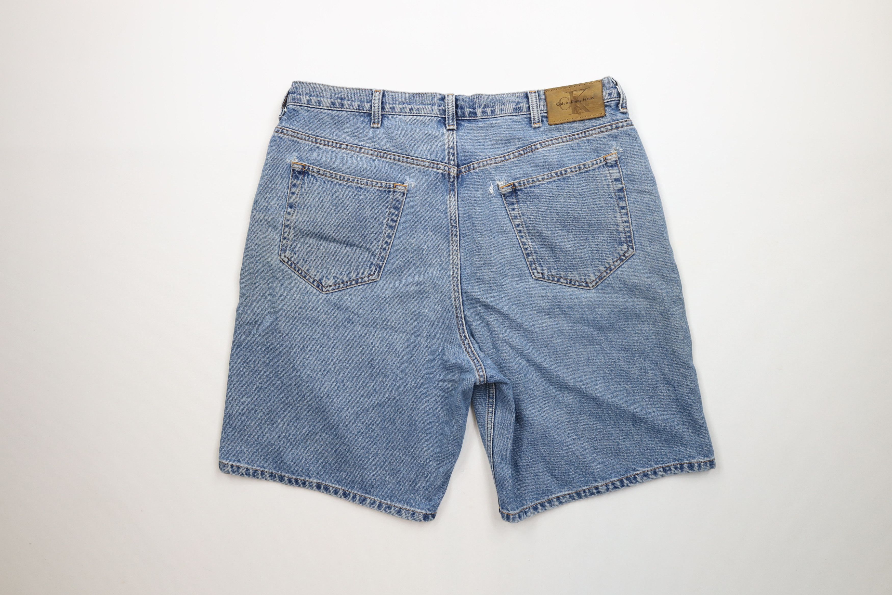 Calvin Klein × Vintage Vintage 90s Calvin Klein Relaxed Fit Denim Jean Shorts Jorts Size US 38 / EU 54 - 10 Thumbnail