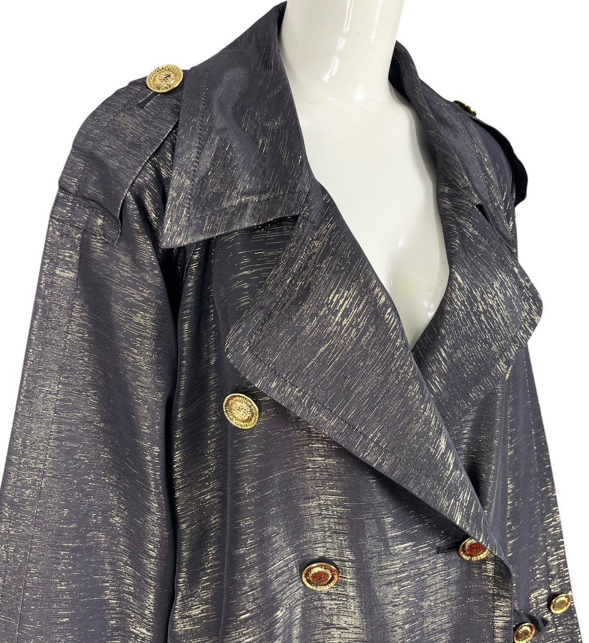 Designer × Yves Saint Laurent Vintage YSL Yves Saint Laurent Gold Weaving Trench Coat Size XS / US 0-2 / IT 36-38 - 16 Thumbnail