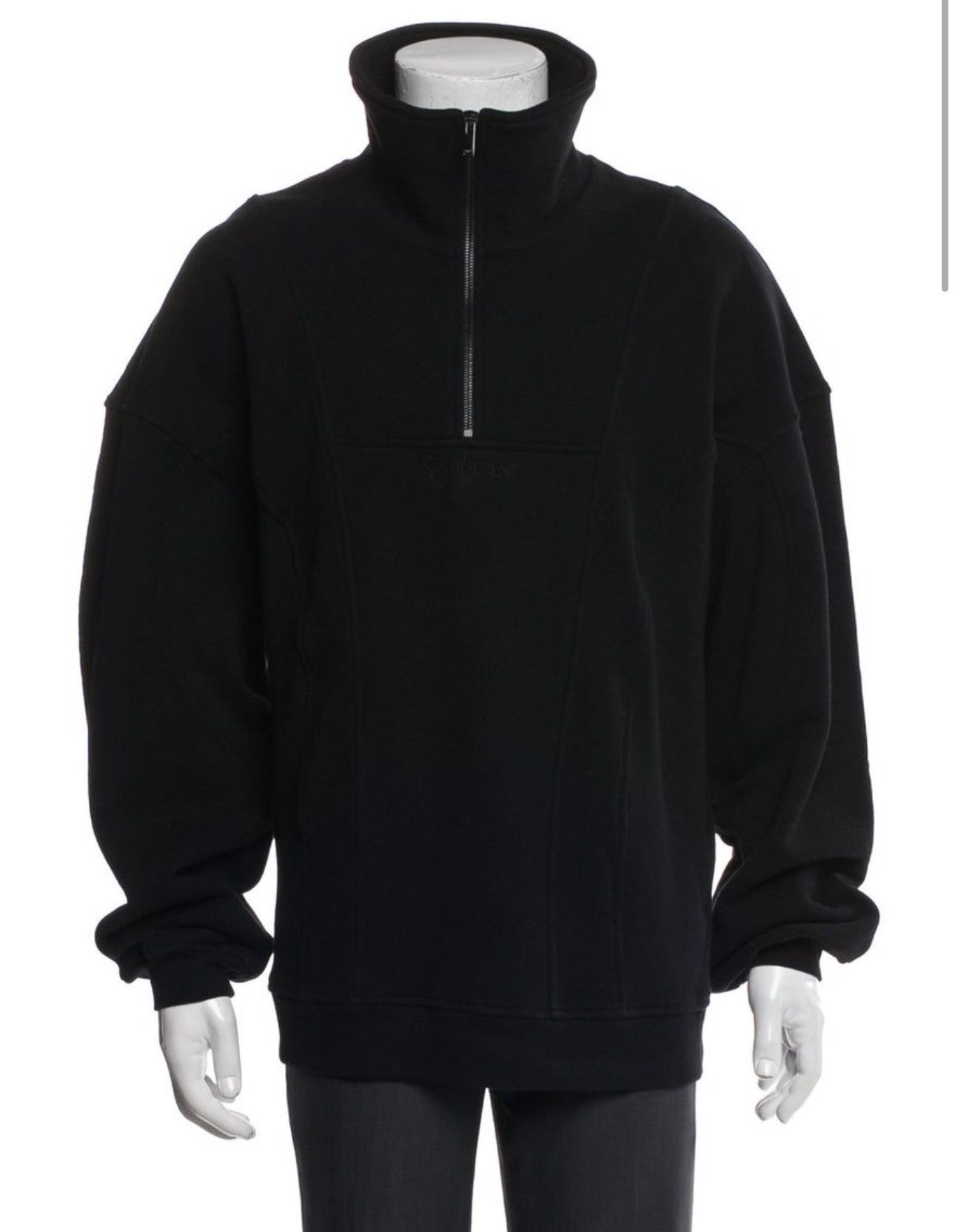 Saint Laurent Paris Saint Laurent Paris Black Fleece Cotton Quarter Zip Jacket L Size US L / EU 52-54 / 3 - 1 Thumbnail