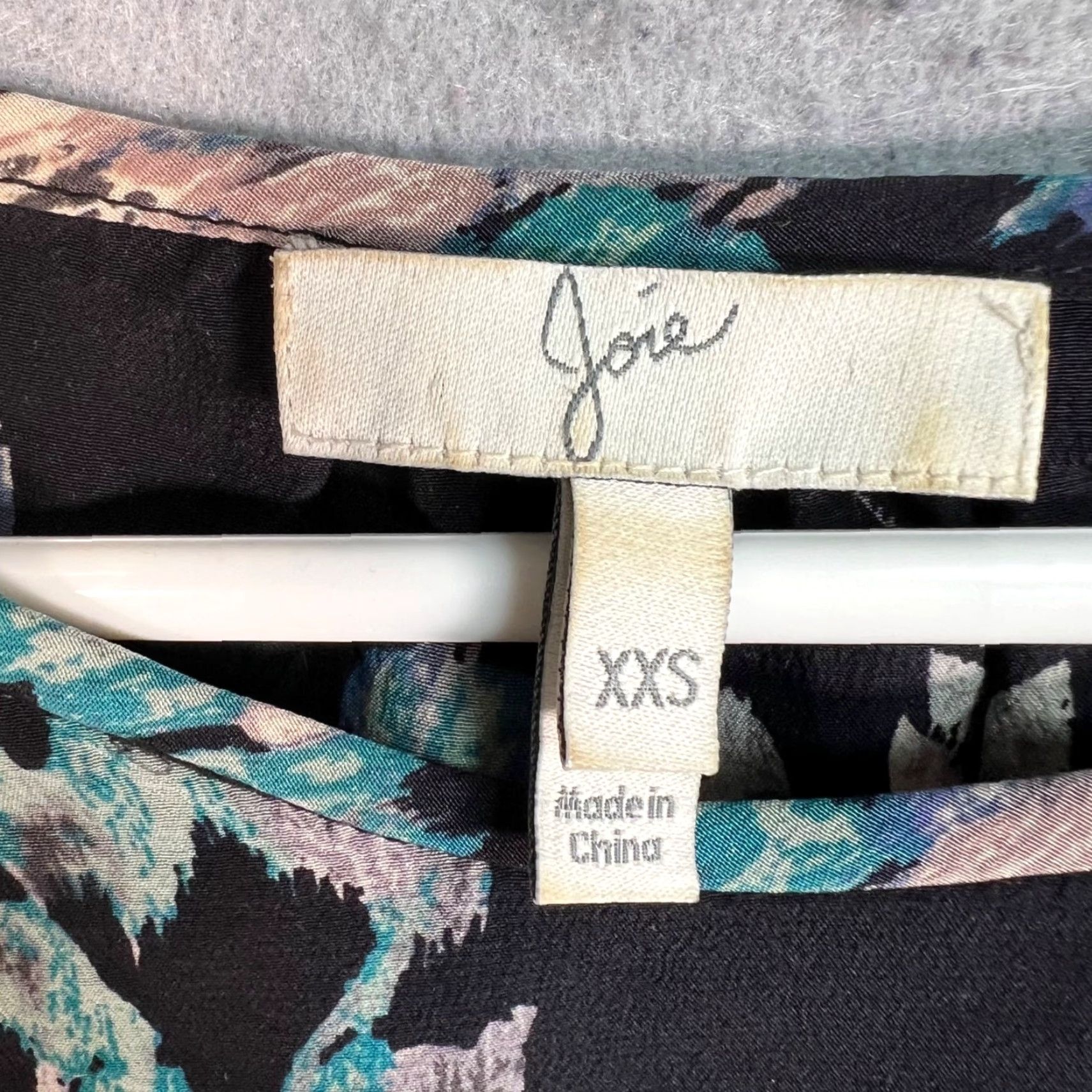 Joie JOIE Blouse Women's Sleeveless Silk Floral Round Neck XXS Adult 2XS Black Blue Top Size XXS / US 00 / IT 34 - 3 Thumbnail