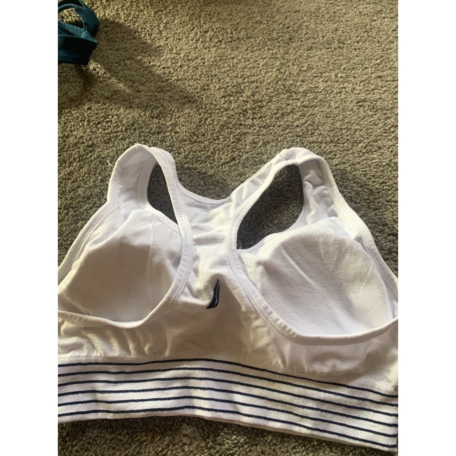 Nautica Nautica Sports Bra / White Striped One Piece Seamless Removable Pads L Size ONE SIZE - 4 Thumbnail
