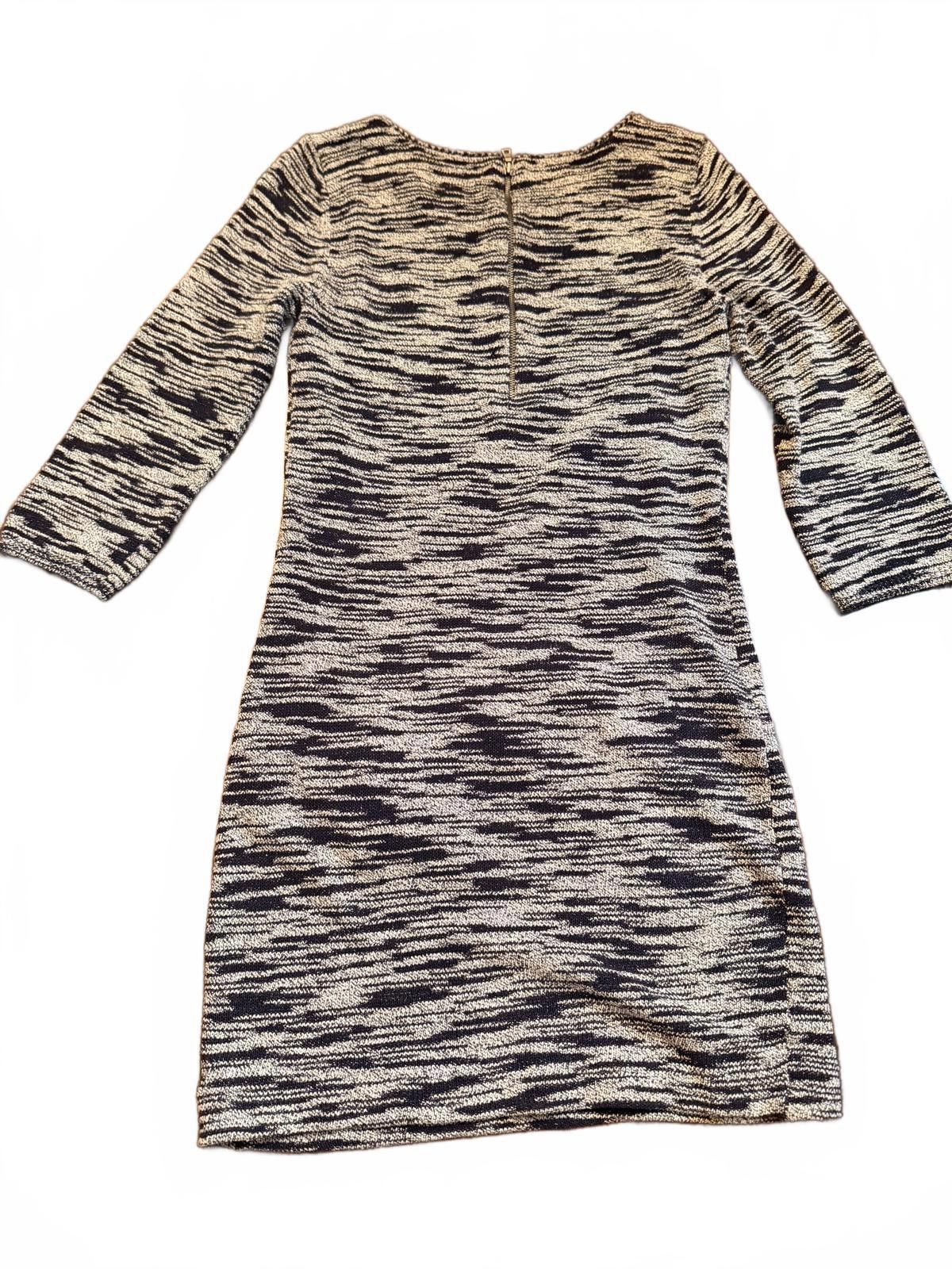 Other Alice + Olivia Navy White Knit Space Dye Mini Dress M Size M / US 6-8 / IT 42-44 - 2 Thumbnail
