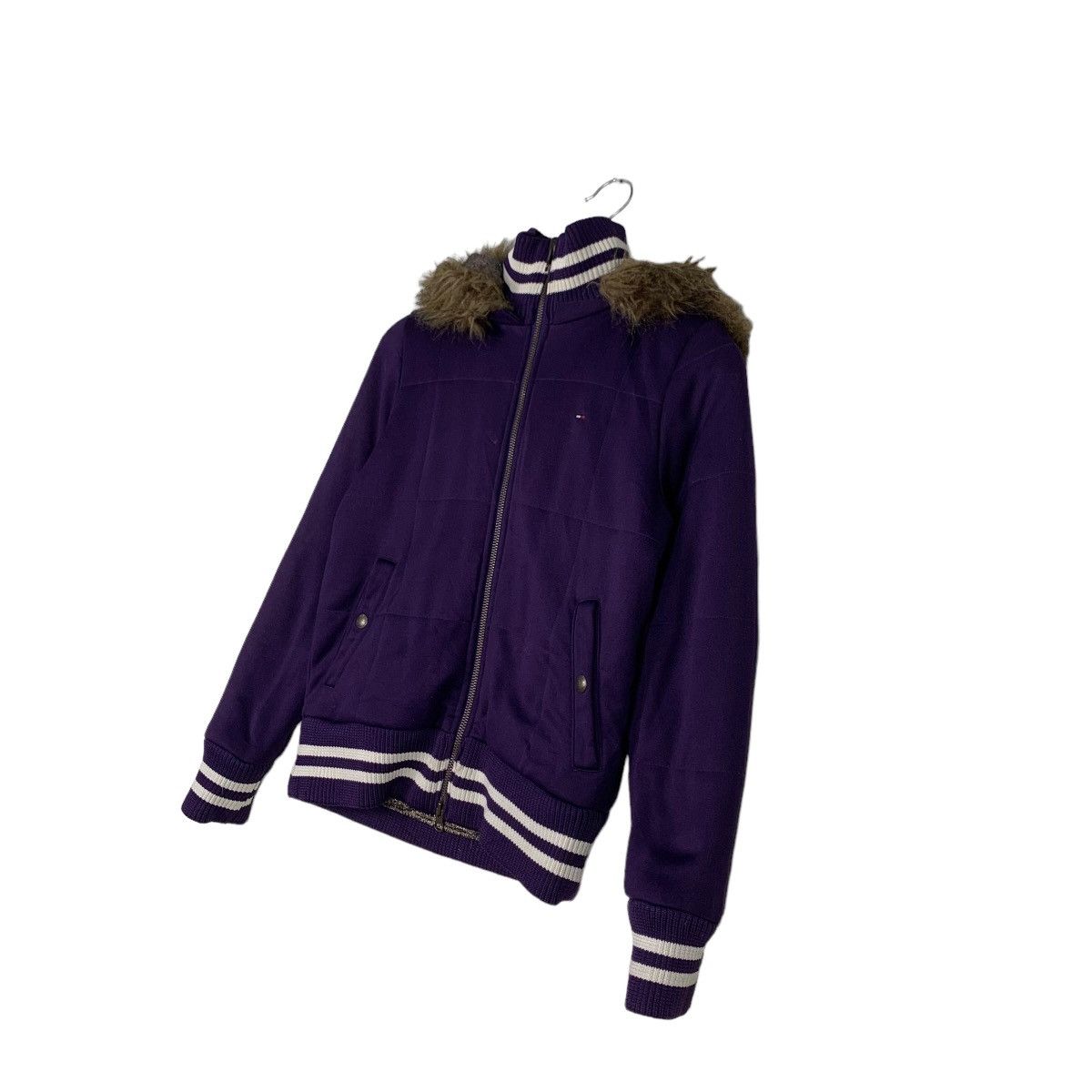 Tommy Hilfiger TOMMY GIRL Fur Hoodie Purple Jacket #0310-C14 Size S / US 4 / IT 40 - 2 Thumbnail