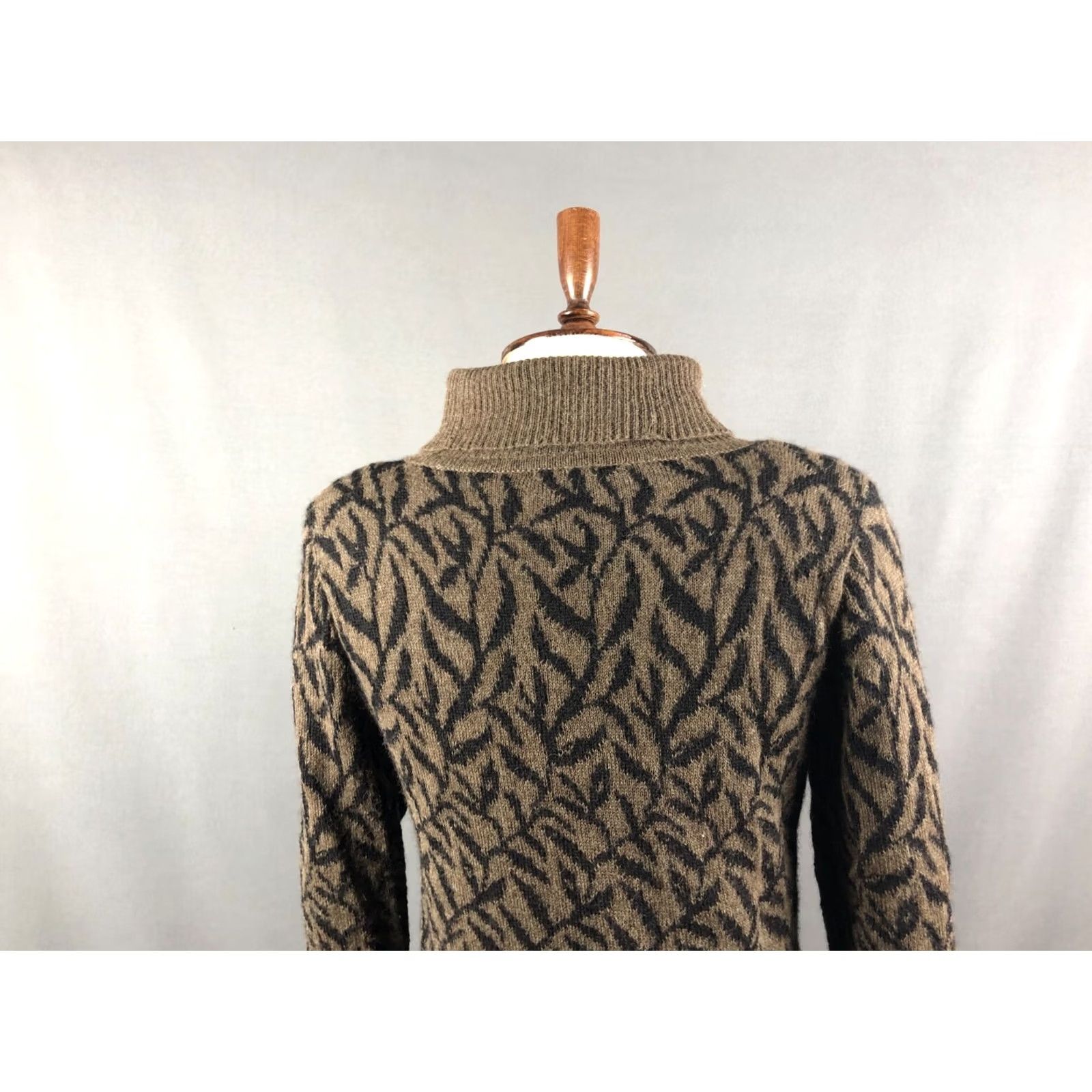 Vintage Millma Pullover Alpaca Green Women S Patterned Turtleneck Knit Sweater Size S / US 4 / IT 40 - 4 Thumbnail
