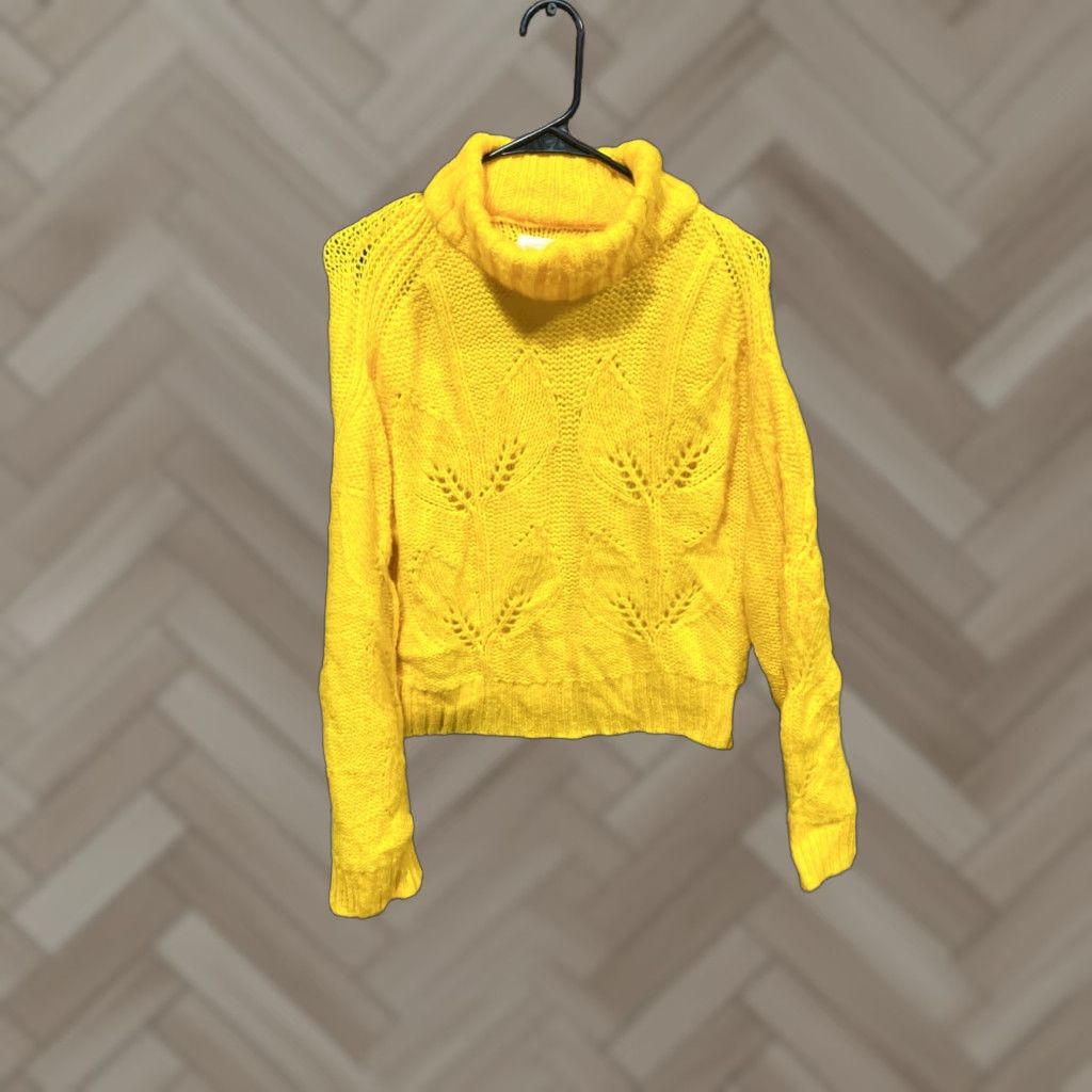 Urban Outfitters Urban Outfitters Yellow Knit Chunky Oversized Crop Turtleneck Sweater Medium Size M / US 6-8 / IT 42-44 - 1 Thumbnail