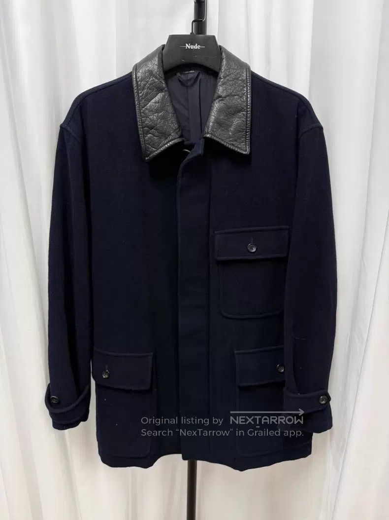 Comme des Garcons Comme des Garcons Leather Collar Tweed Overcoat Size US M / EU 48-50 / 2 - 1 Thumbnail
