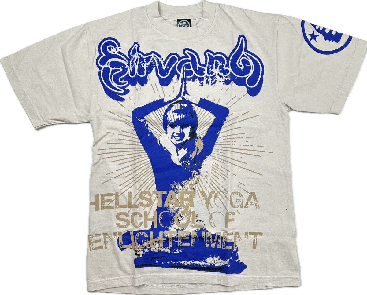 image of Hellstar Yoga T-Shirt in Cream, Men's (Size Small)
